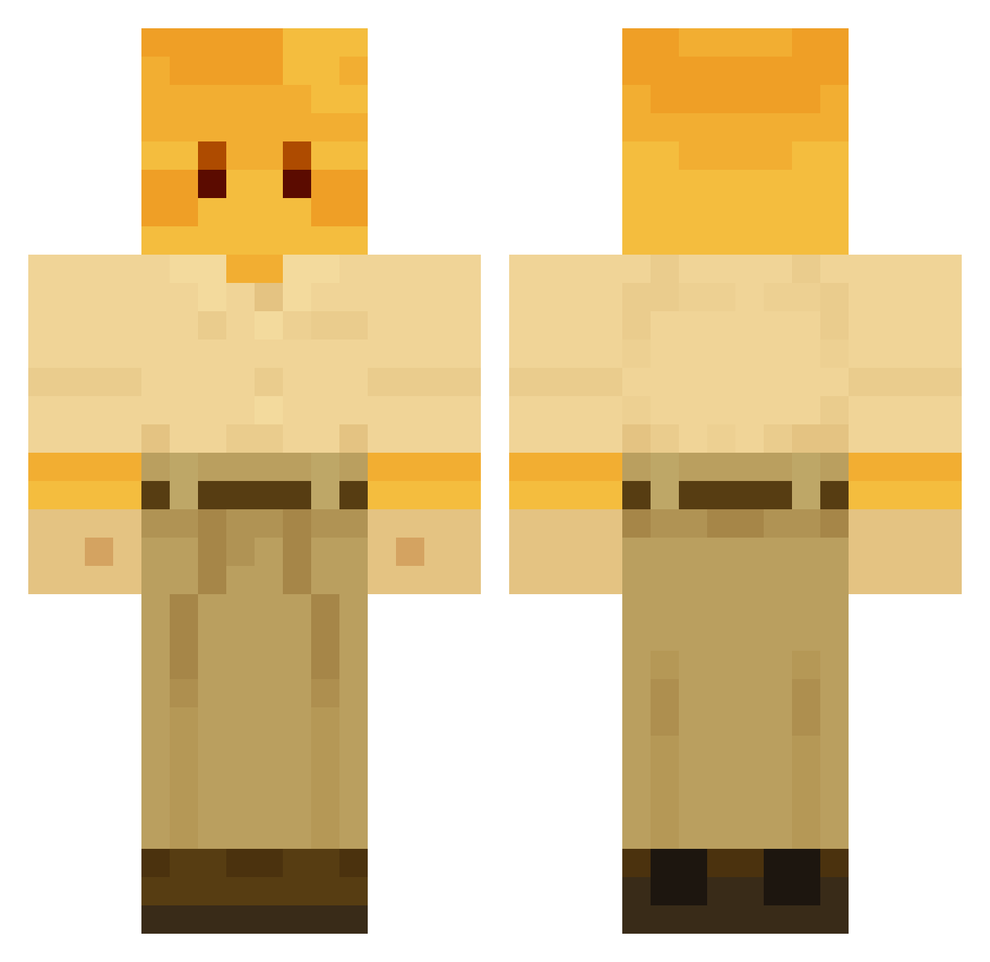 larkkrall Minecraft skin, front and back view