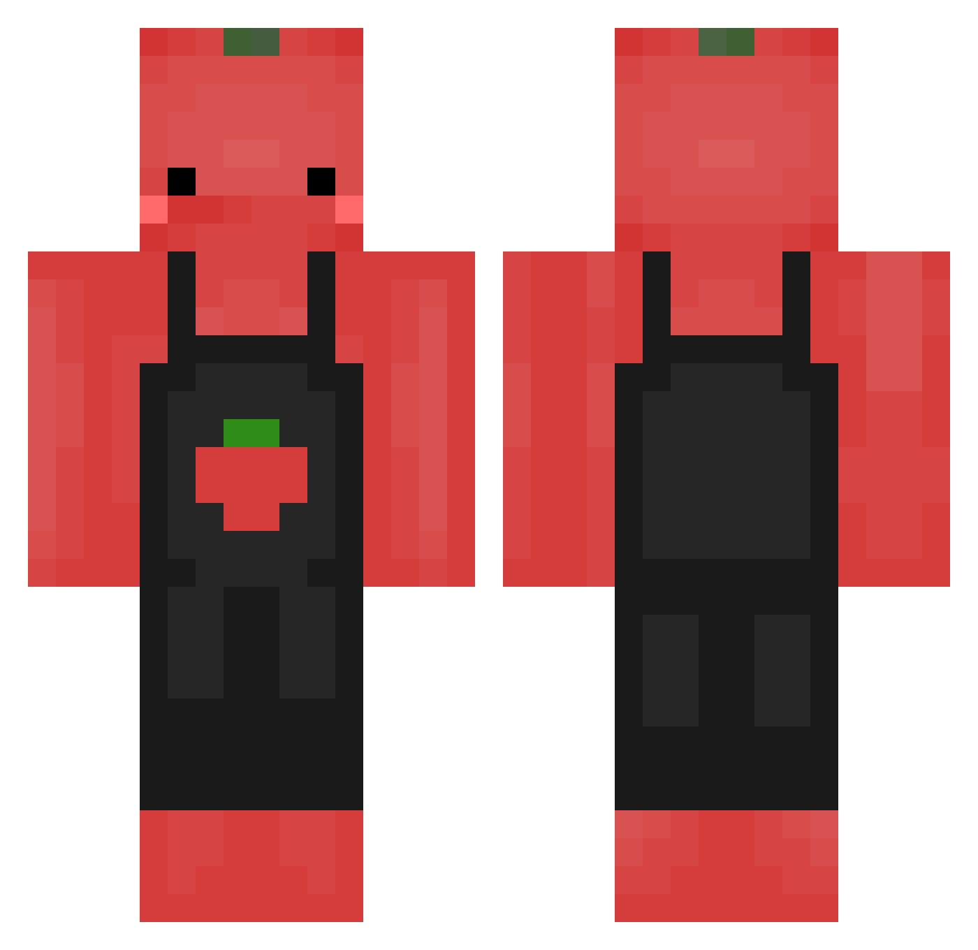 useedholic Minecraft skin, front and back view