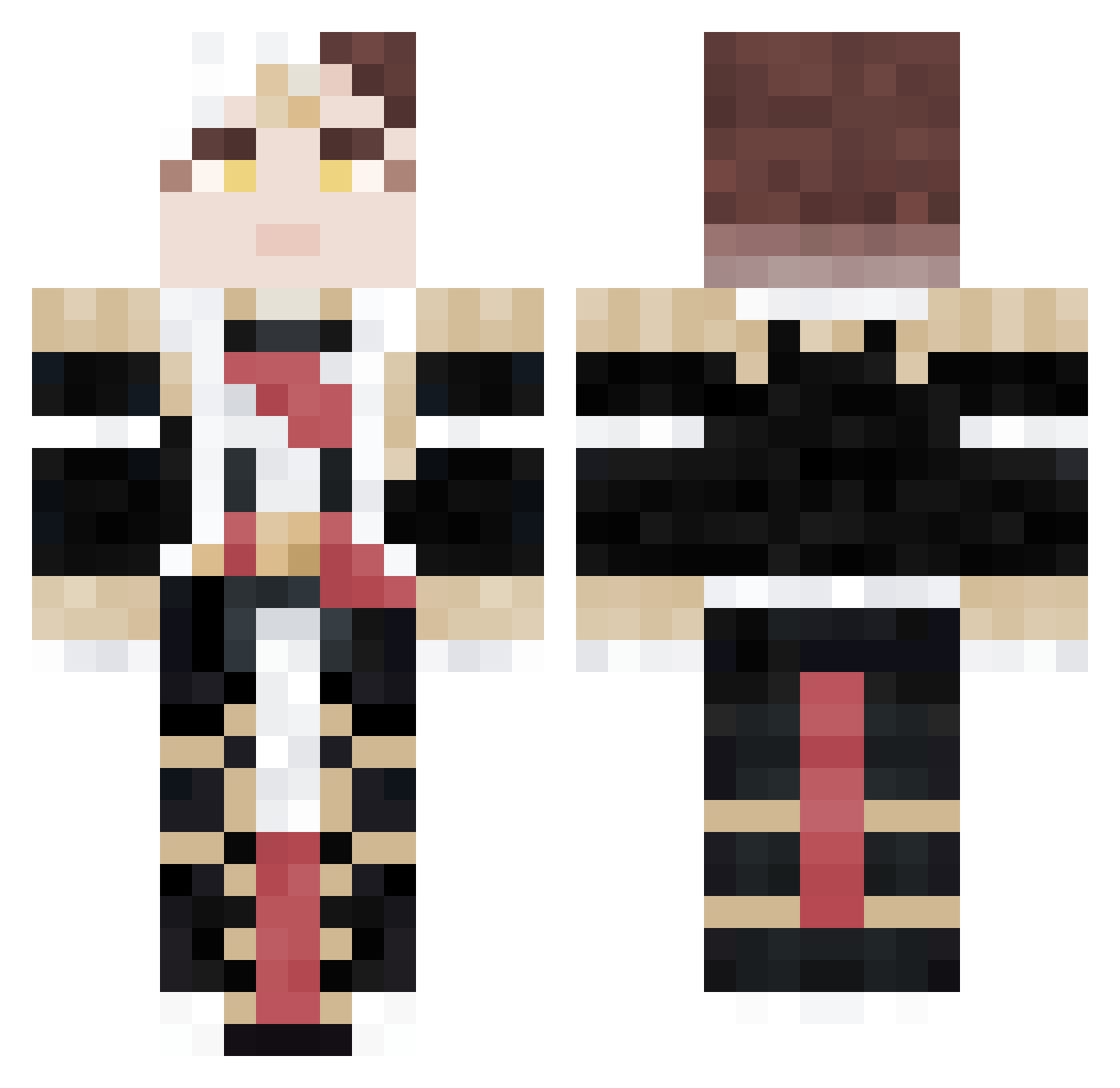 Soundcleric Minecraft skin, front and back view