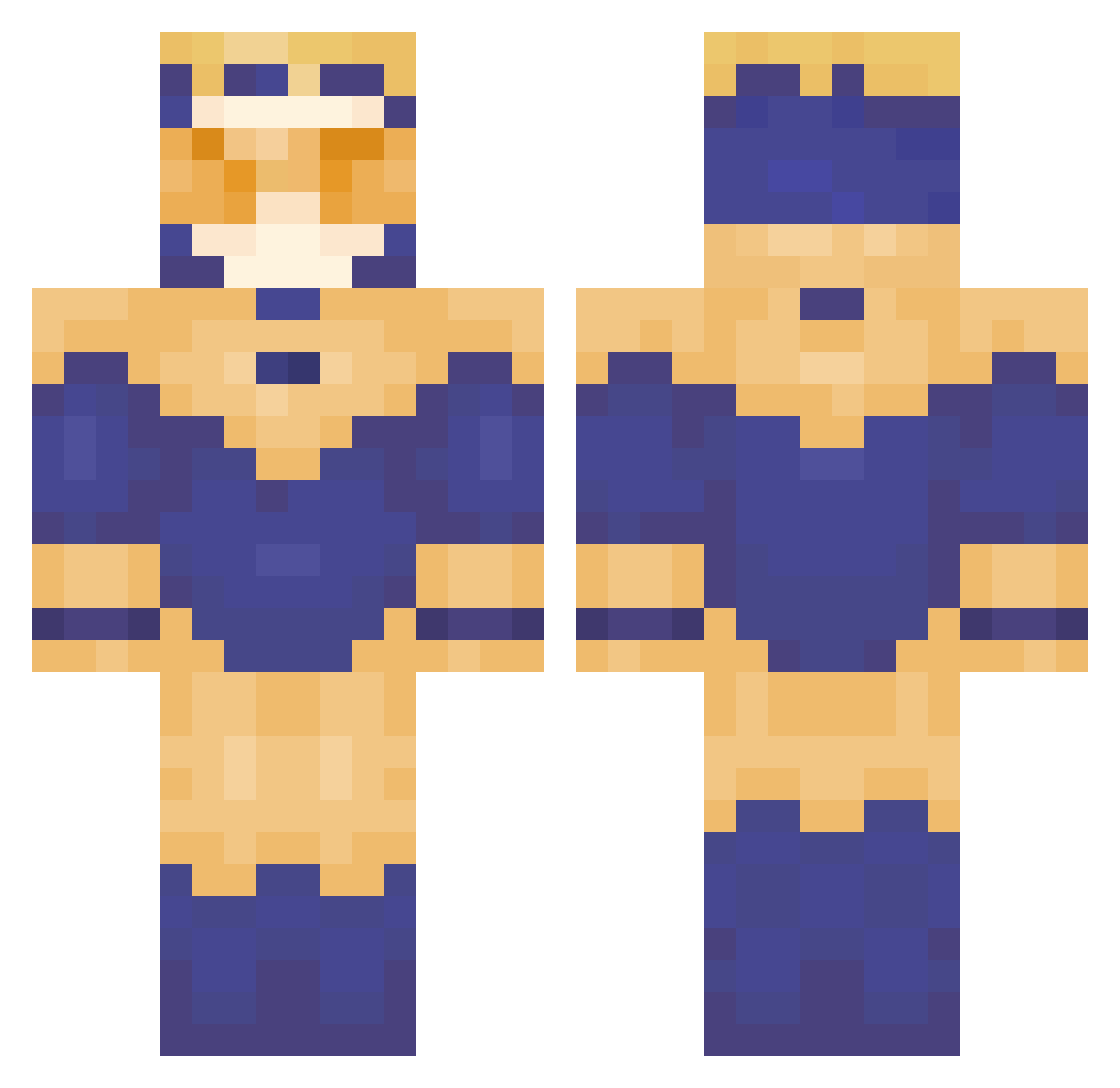 GrepeSoda Minecraft skin, front and back view