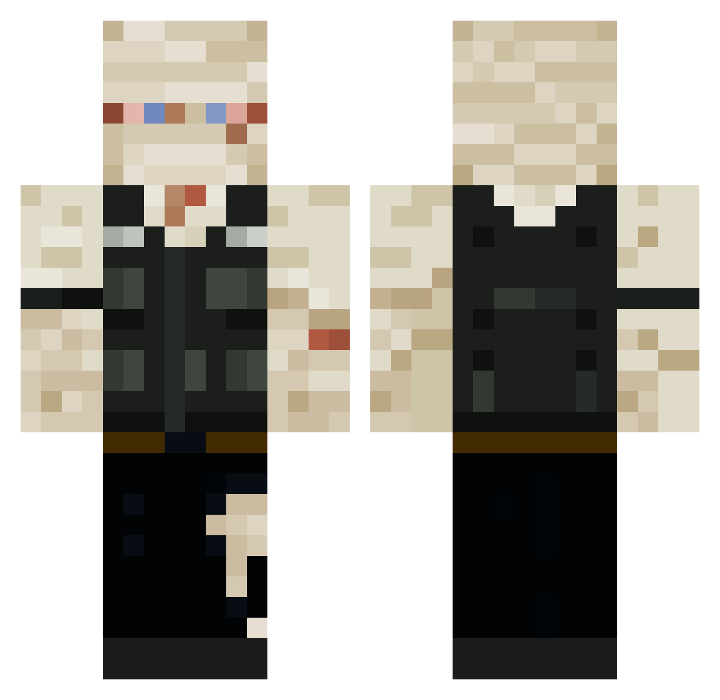 BoByTheDev Minecraft skin, front and back view