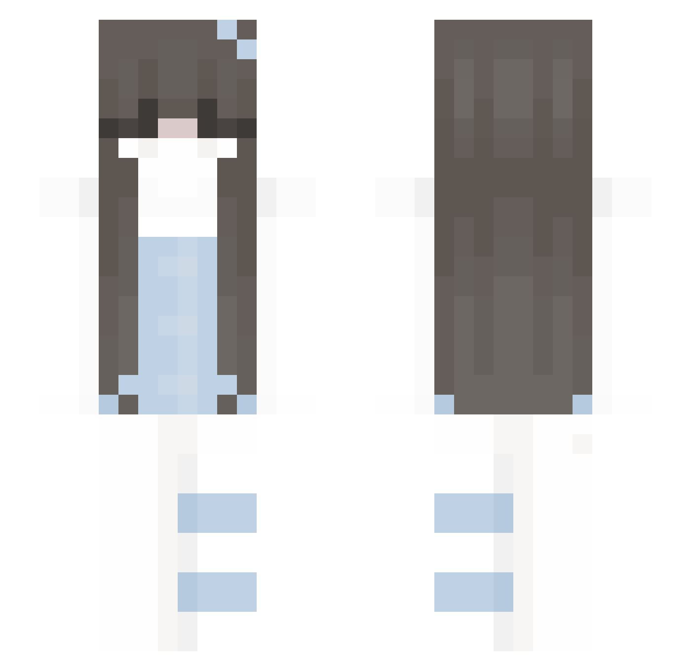 yoontina Minecraft skin, front and back view