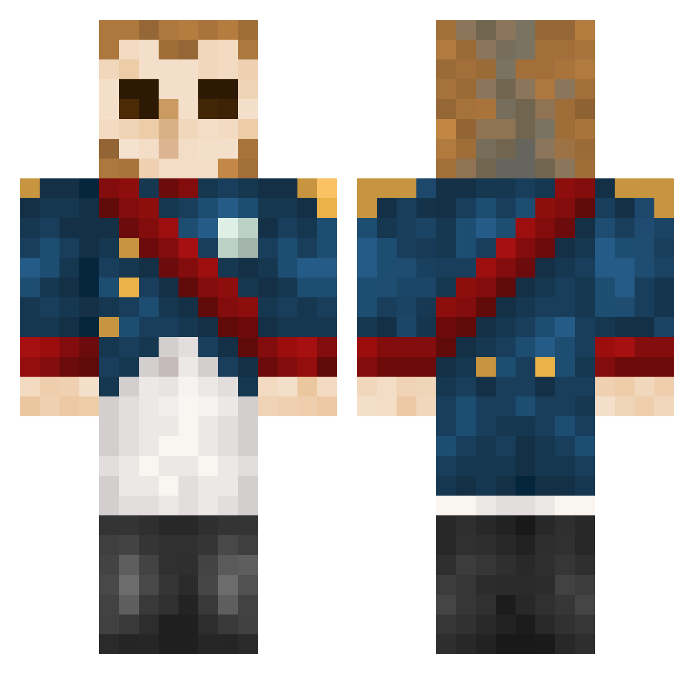 WJMFilms Minecraft skin, front and back view