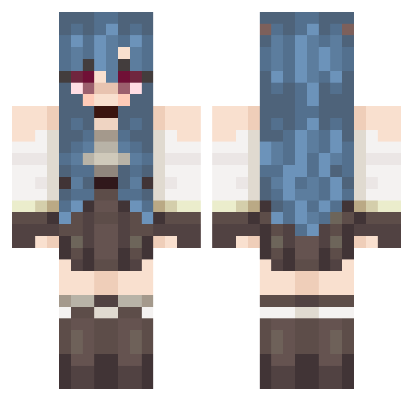 Trulie Minecraft skin, front and back view