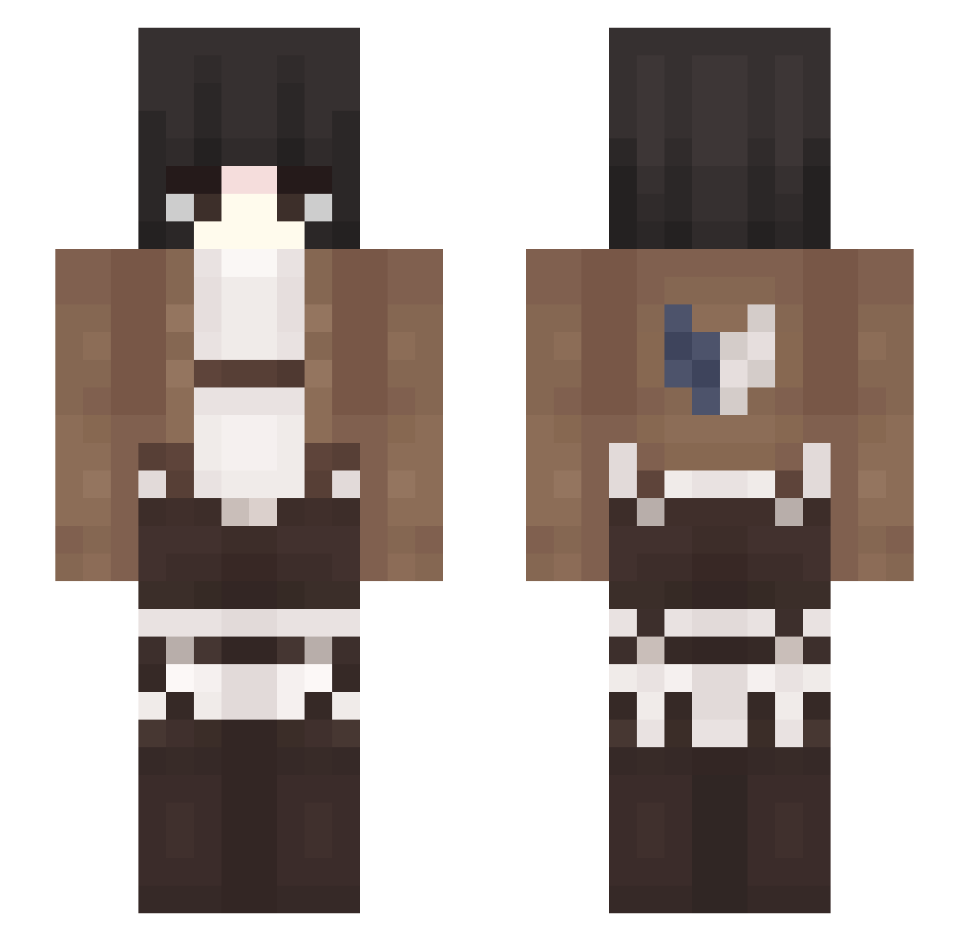 KimSan02 Minecraft skin, front and back view