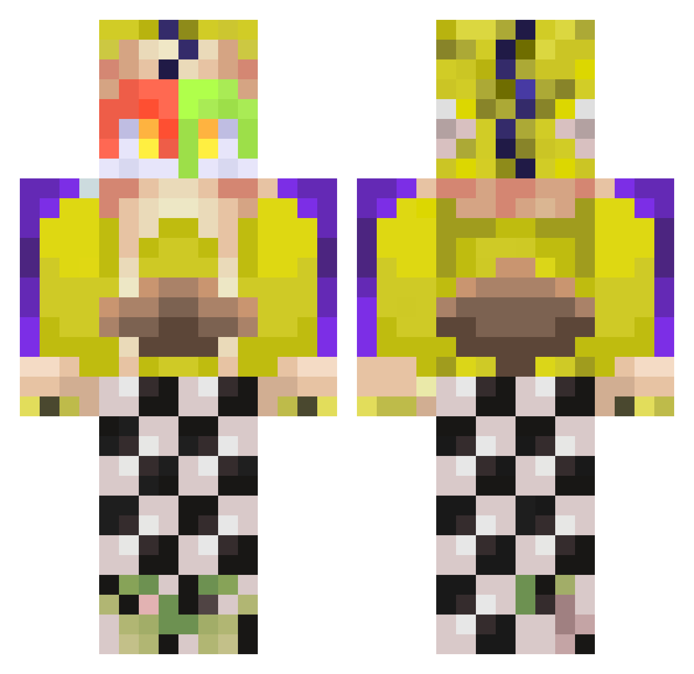 Dailsmo Minecraft skin, front and back view