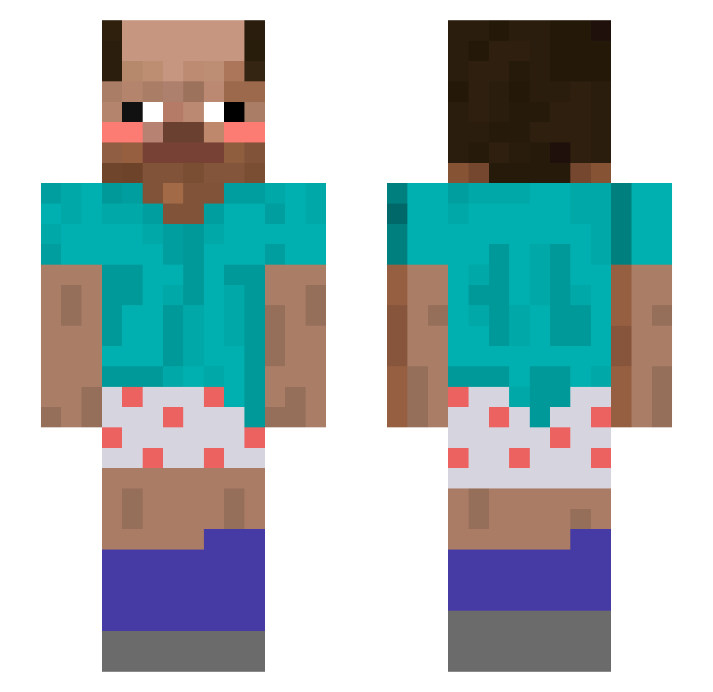 Juljan_ Minecraft skin, front and back view