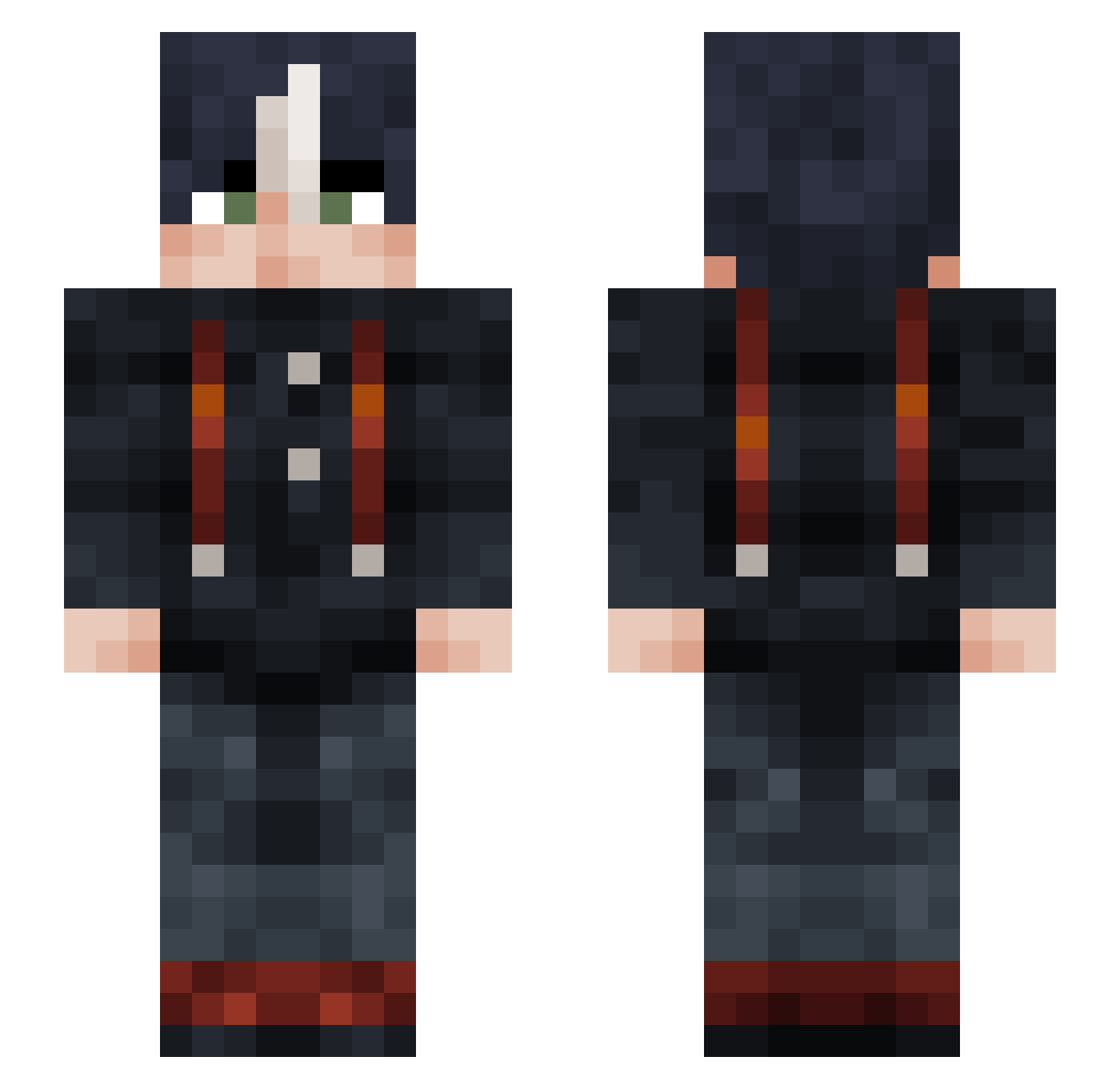 Pishtii Minecraft skin, front and back view