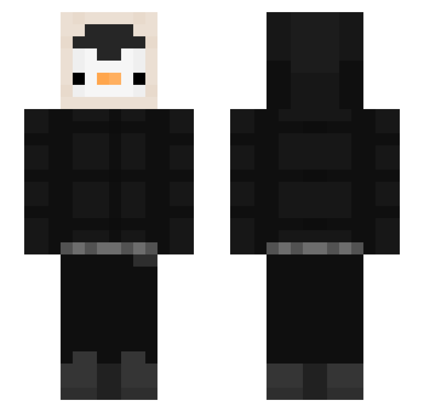 zVexxe Minecraft skin, front and back view