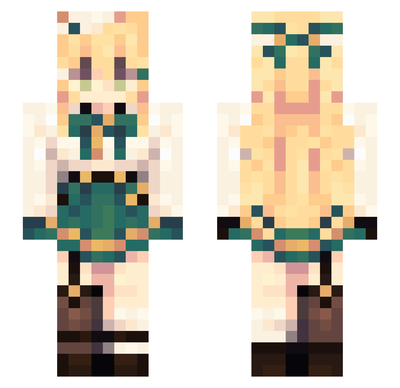 Yuknya Minecraft skin, front and back view