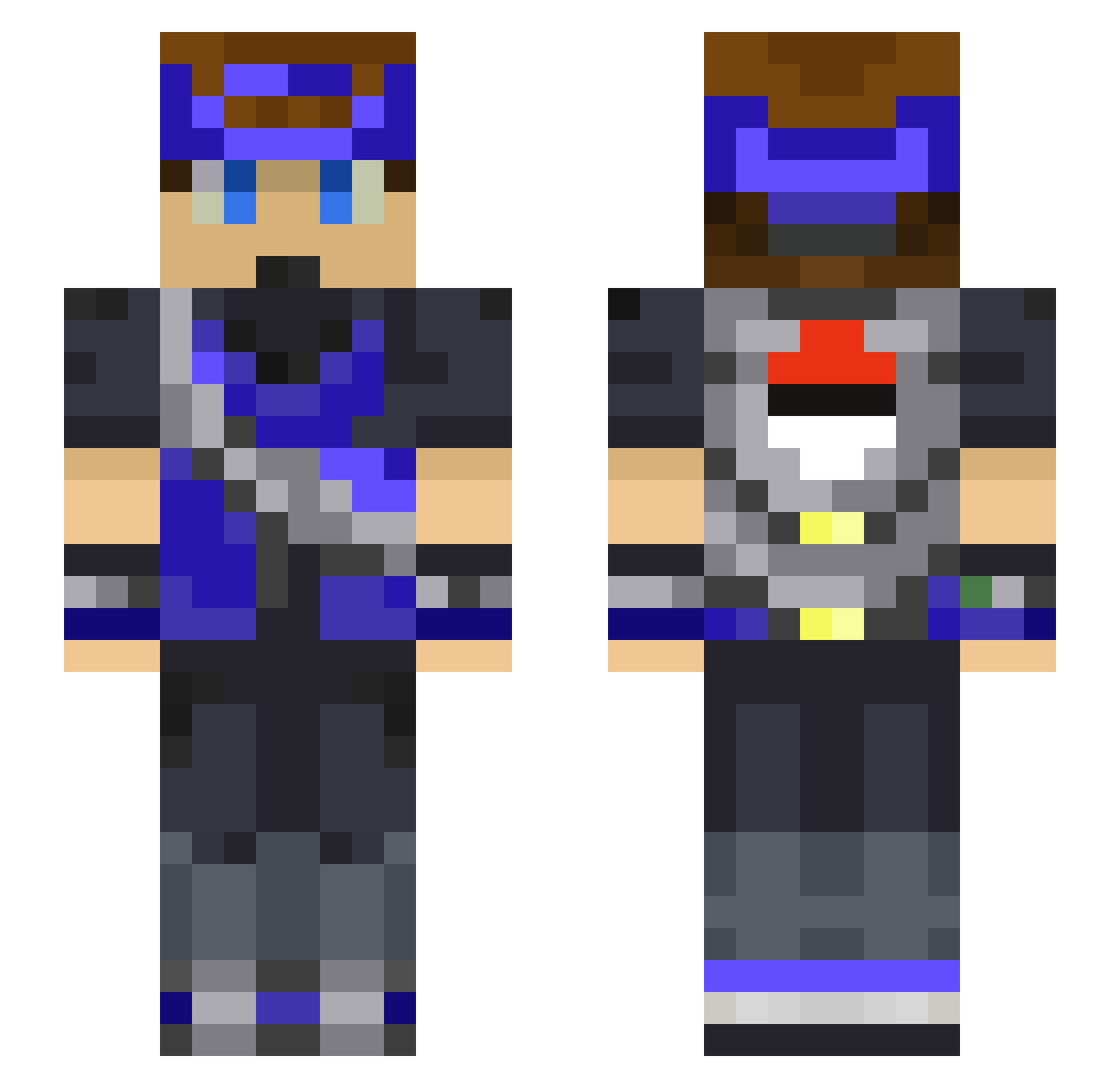 Forgives Minecraft skin, front and back view