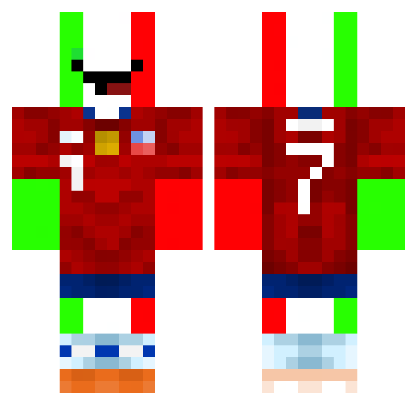 PITUFOSMUSICA Minecraft skin, front and back view