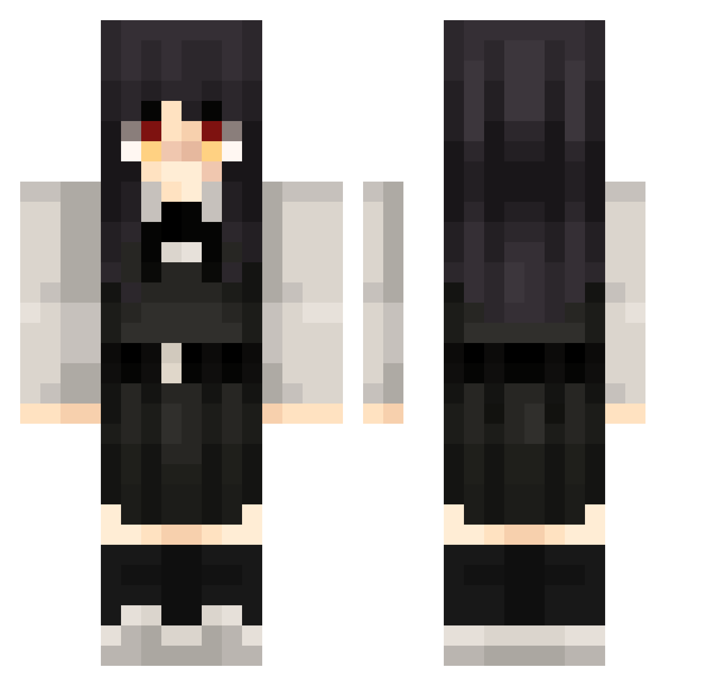 BestestGeo Minecraft skin, front and back view