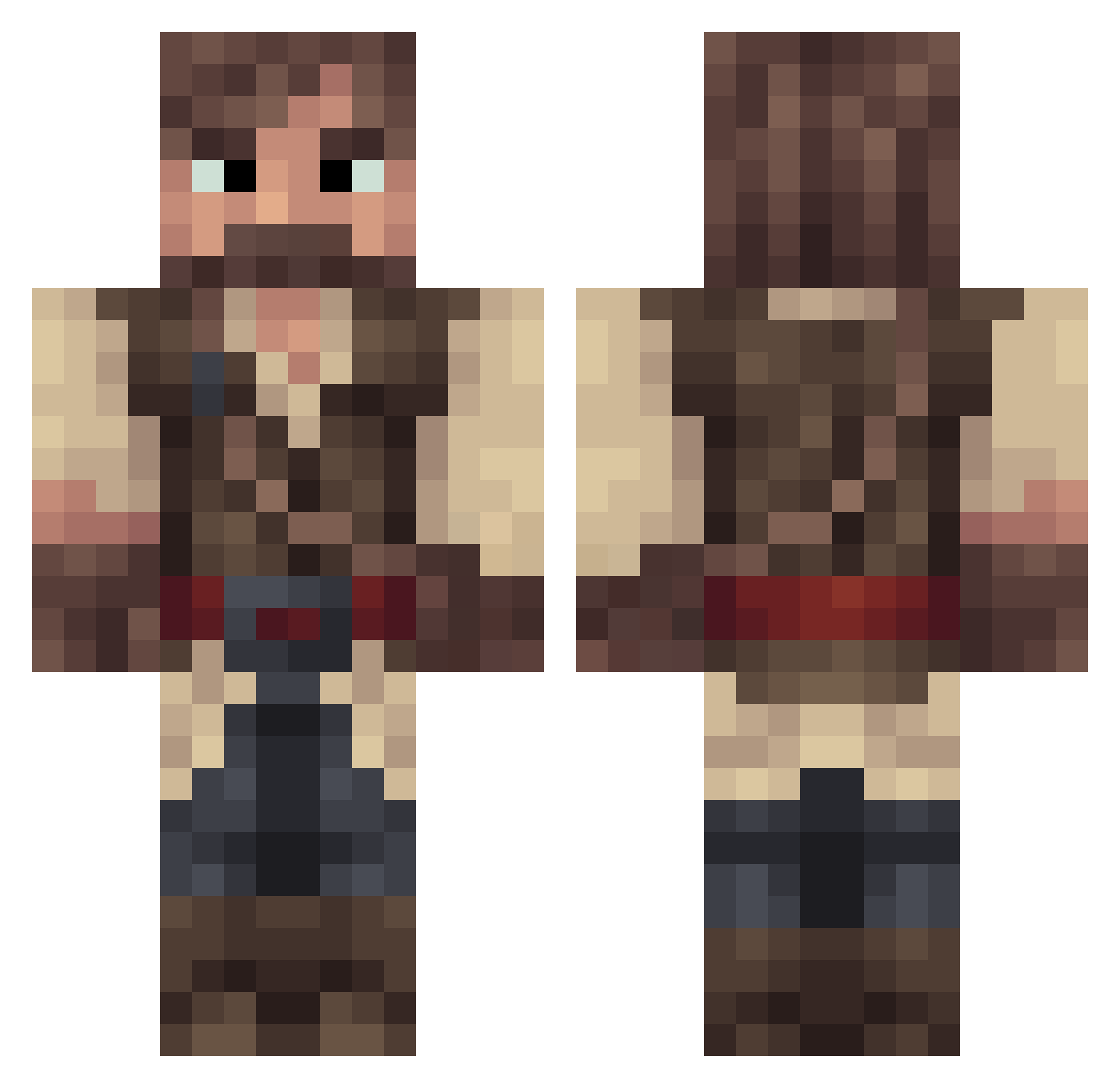 MousyBoi Minecraft skin, front and back view