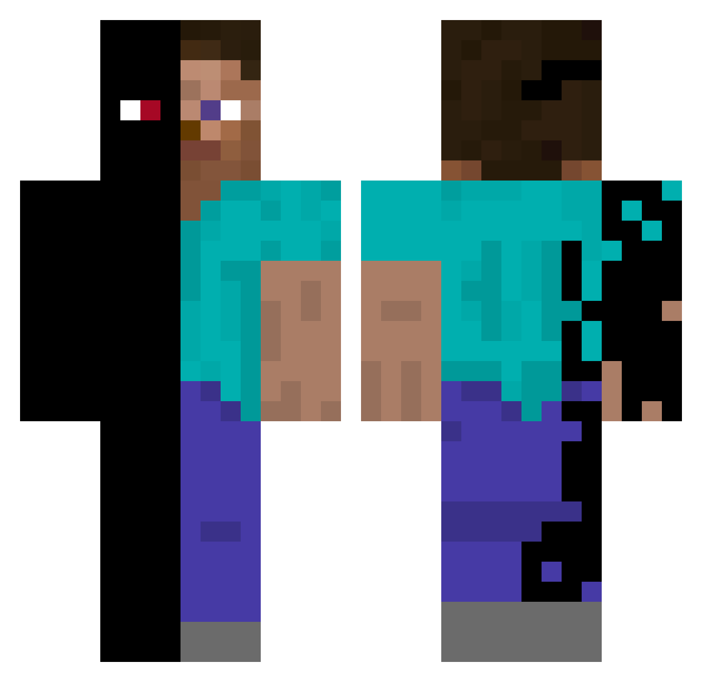 Defender1221 Minecraft skin, front and back view