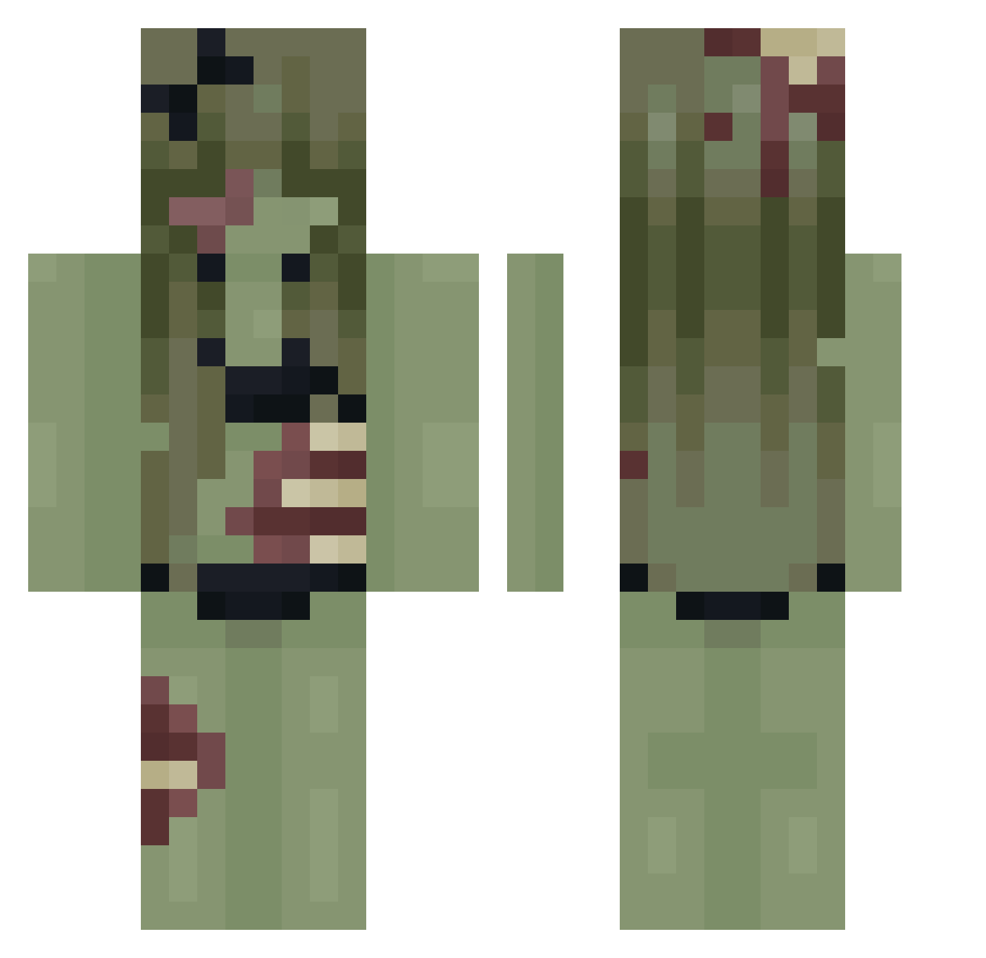 CallMeLela Minecraft skin, front and back view