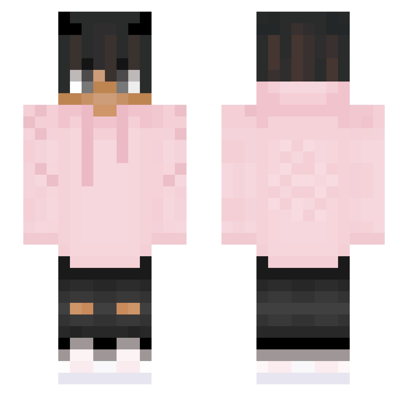 Tagliatelle Minecraft skin, front and back view