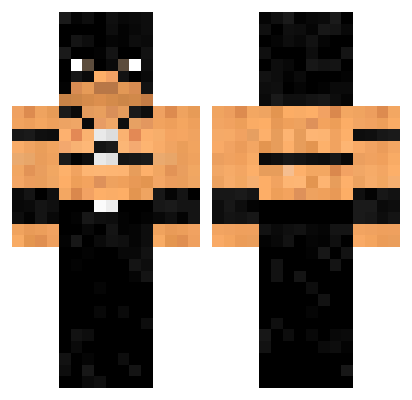 Spongeboy67 Minecraft skin, front and back view