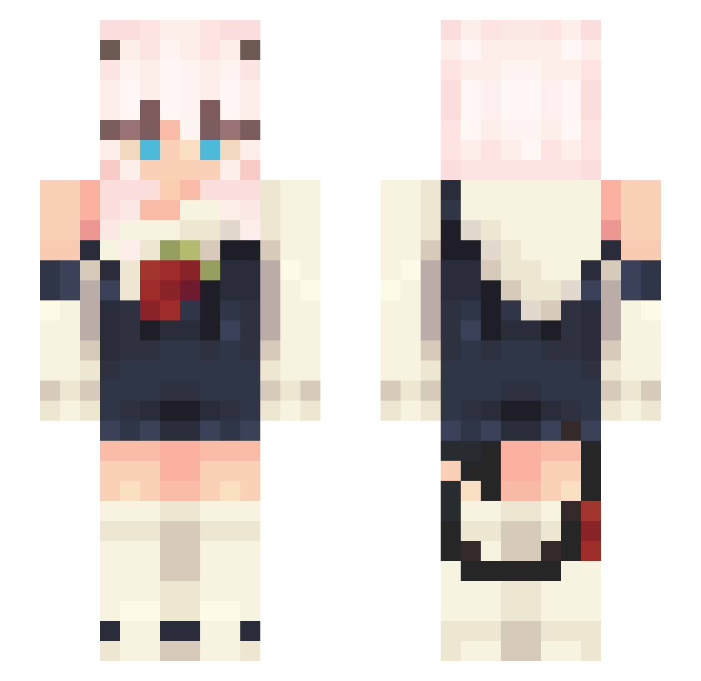 satrs Minecraft skin, front and back view