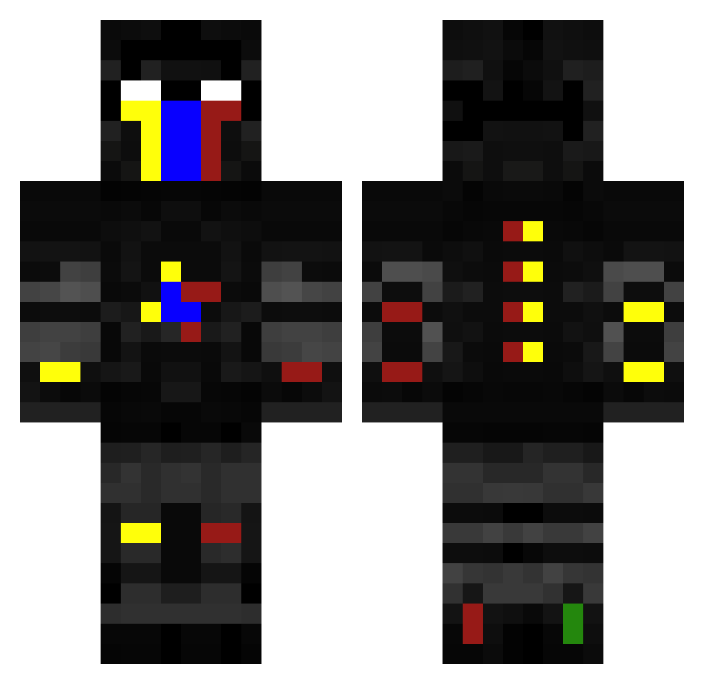 RainDie_Nasty Minecraft skin, front and back view