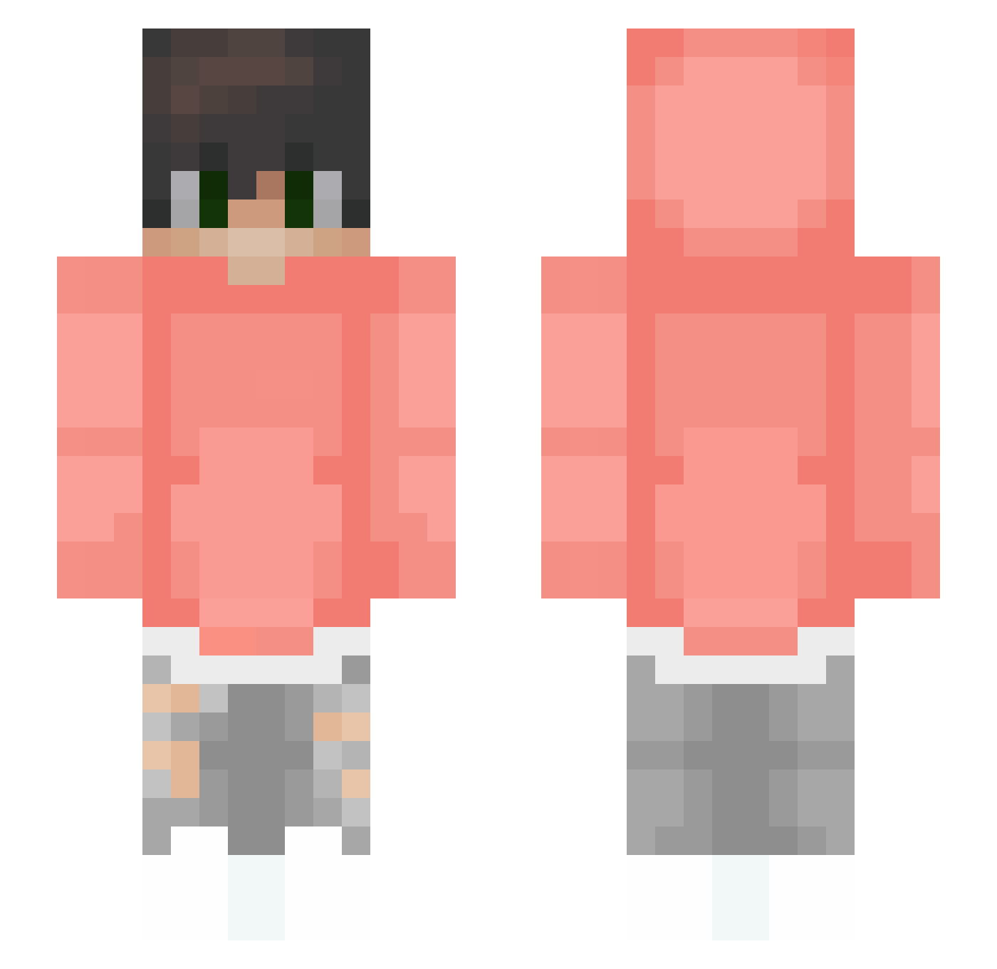 Yaboo Minecraft skin, front and back view