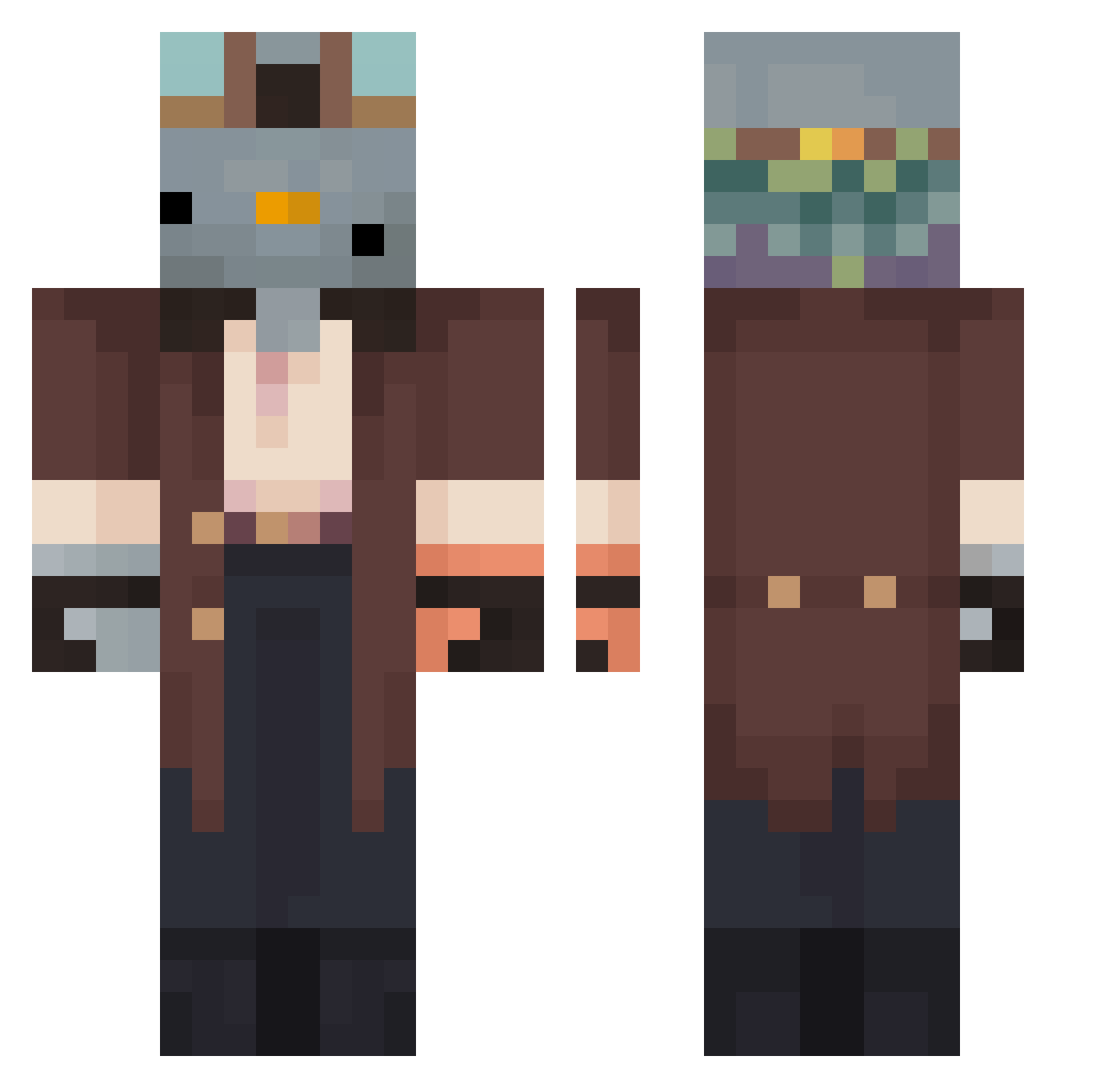 bidoolgi Minecraft skin, front and back view