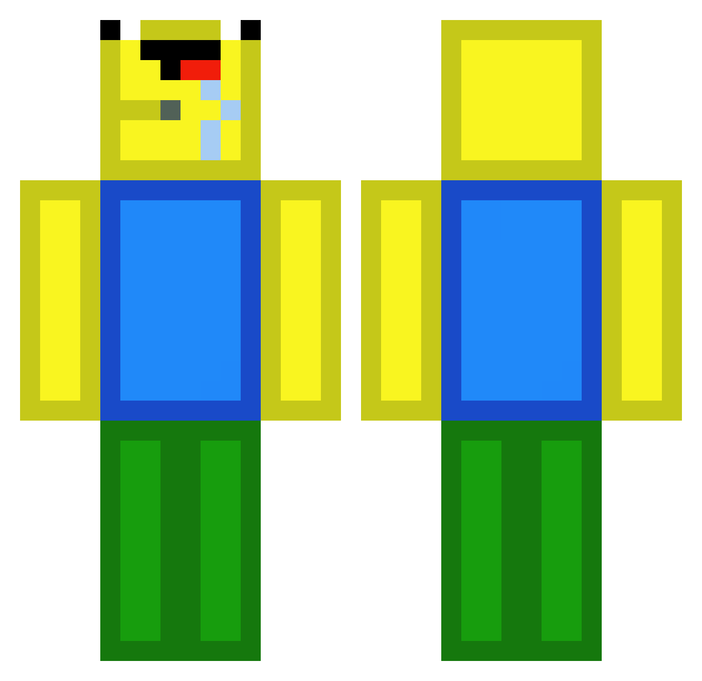 Prochud Minecraft skin, front and back view