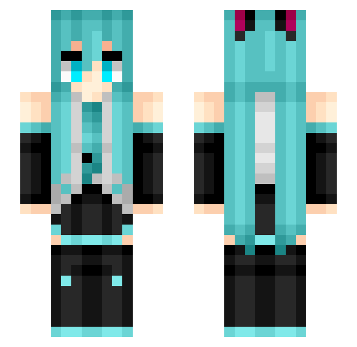 svltine Minecraft skin, front and back view