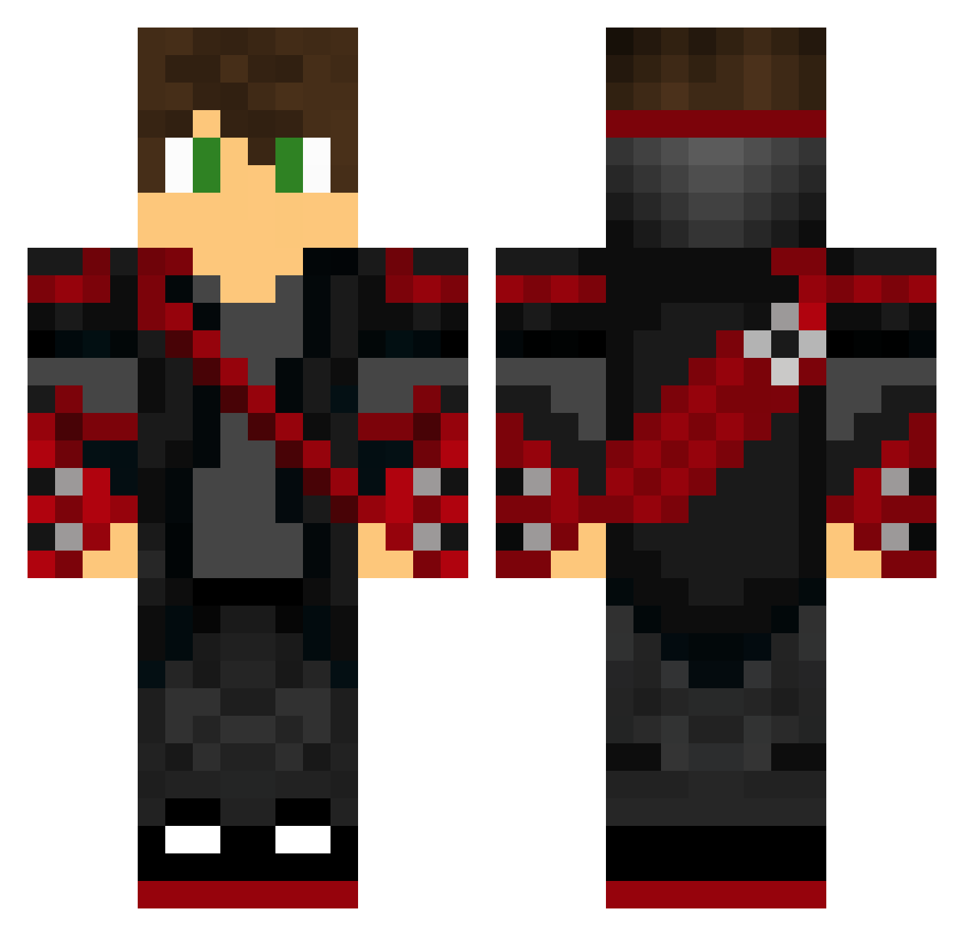 SabreS Minecraft skin, front and back view
