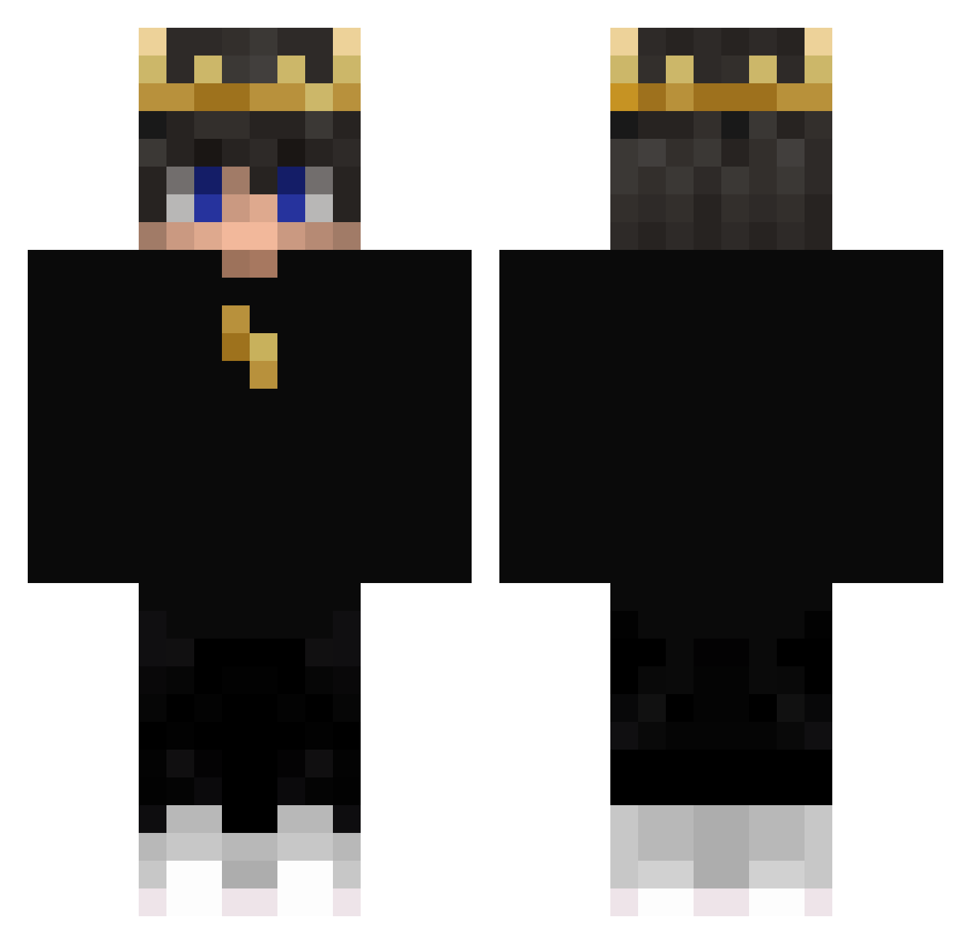 EmilWqq Minecraft skin, front and back view