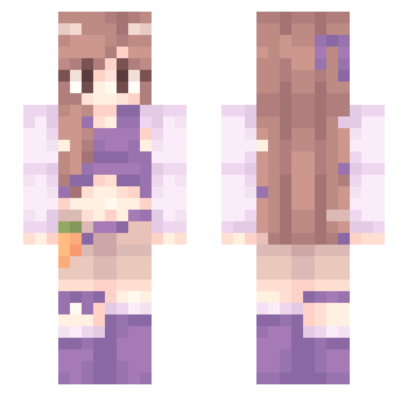 buhbon Minecraft skin, front and back view