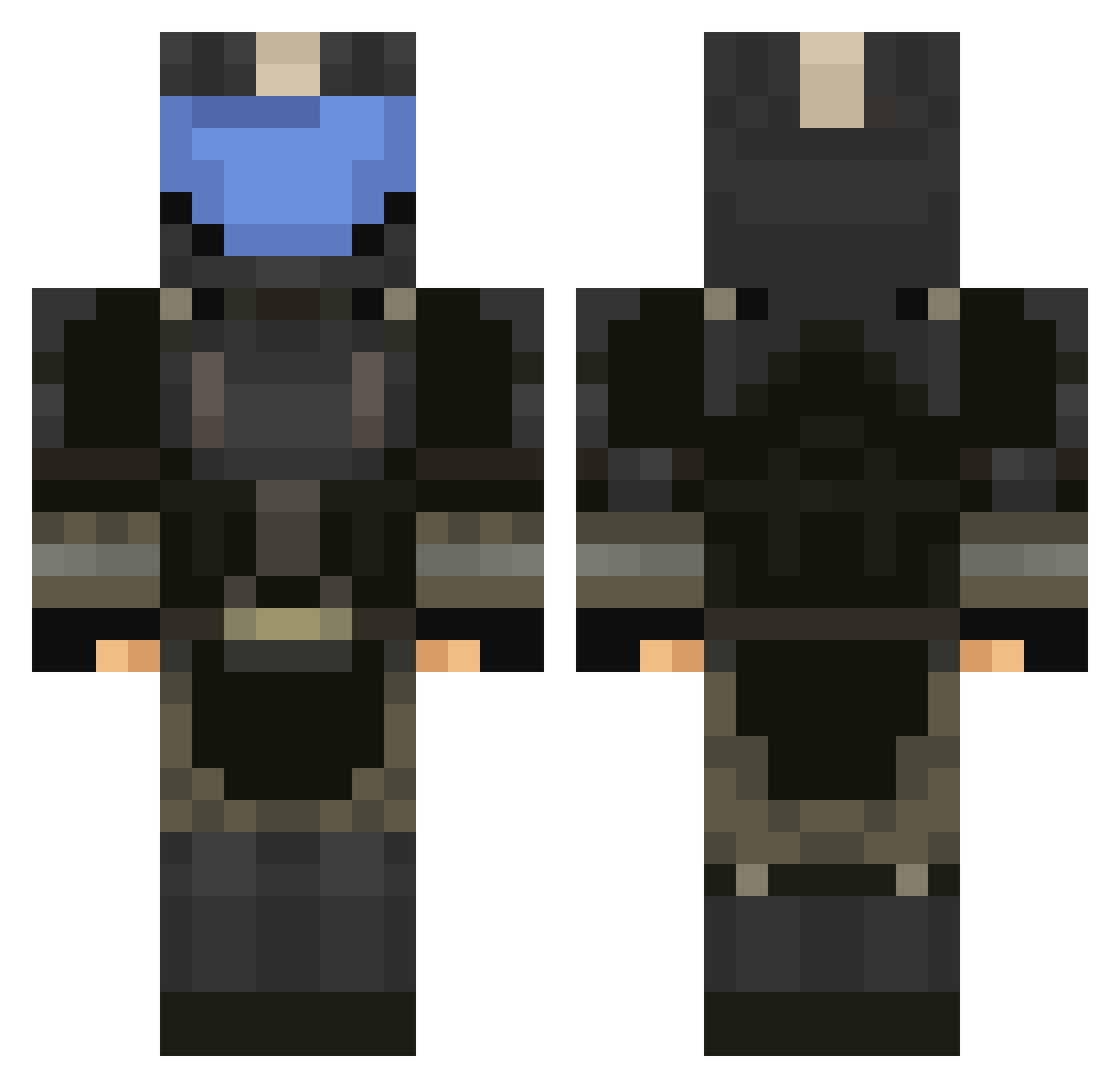 odstfive Minecraft skin, front and back view