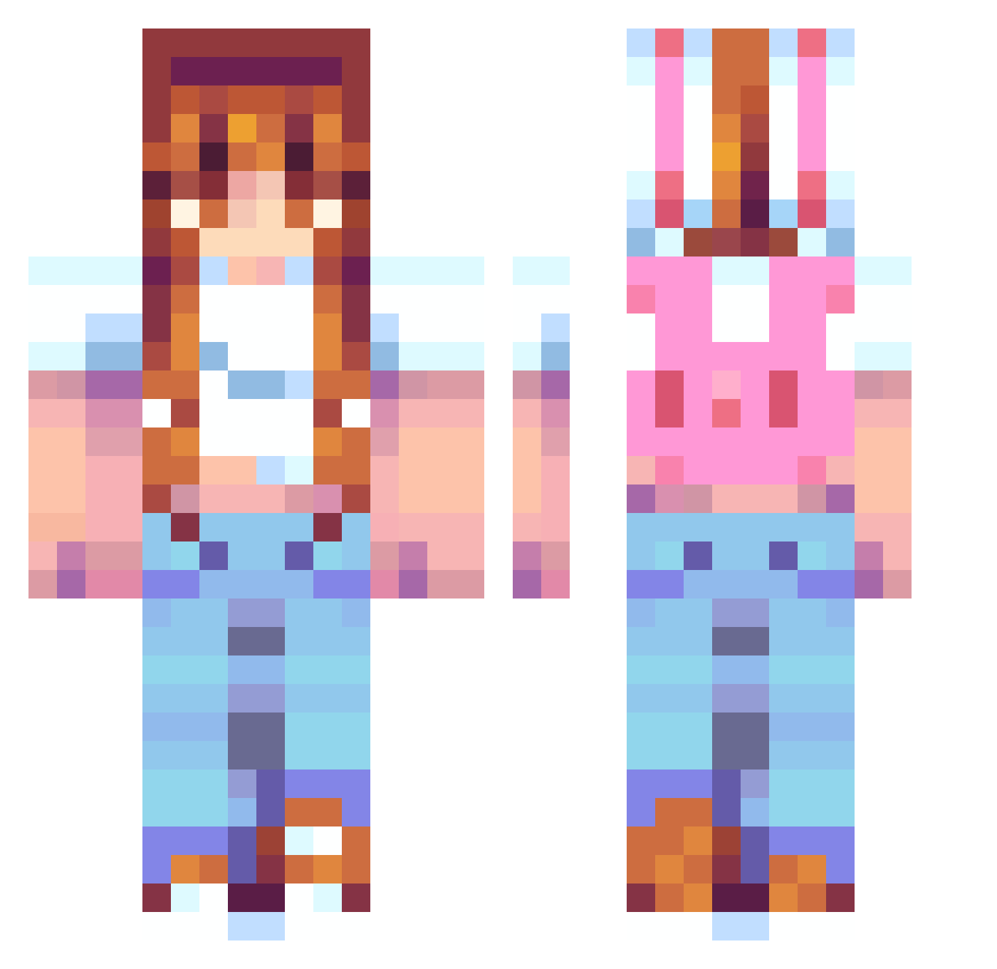 Islandboy42 Minecraft skin, front and back view