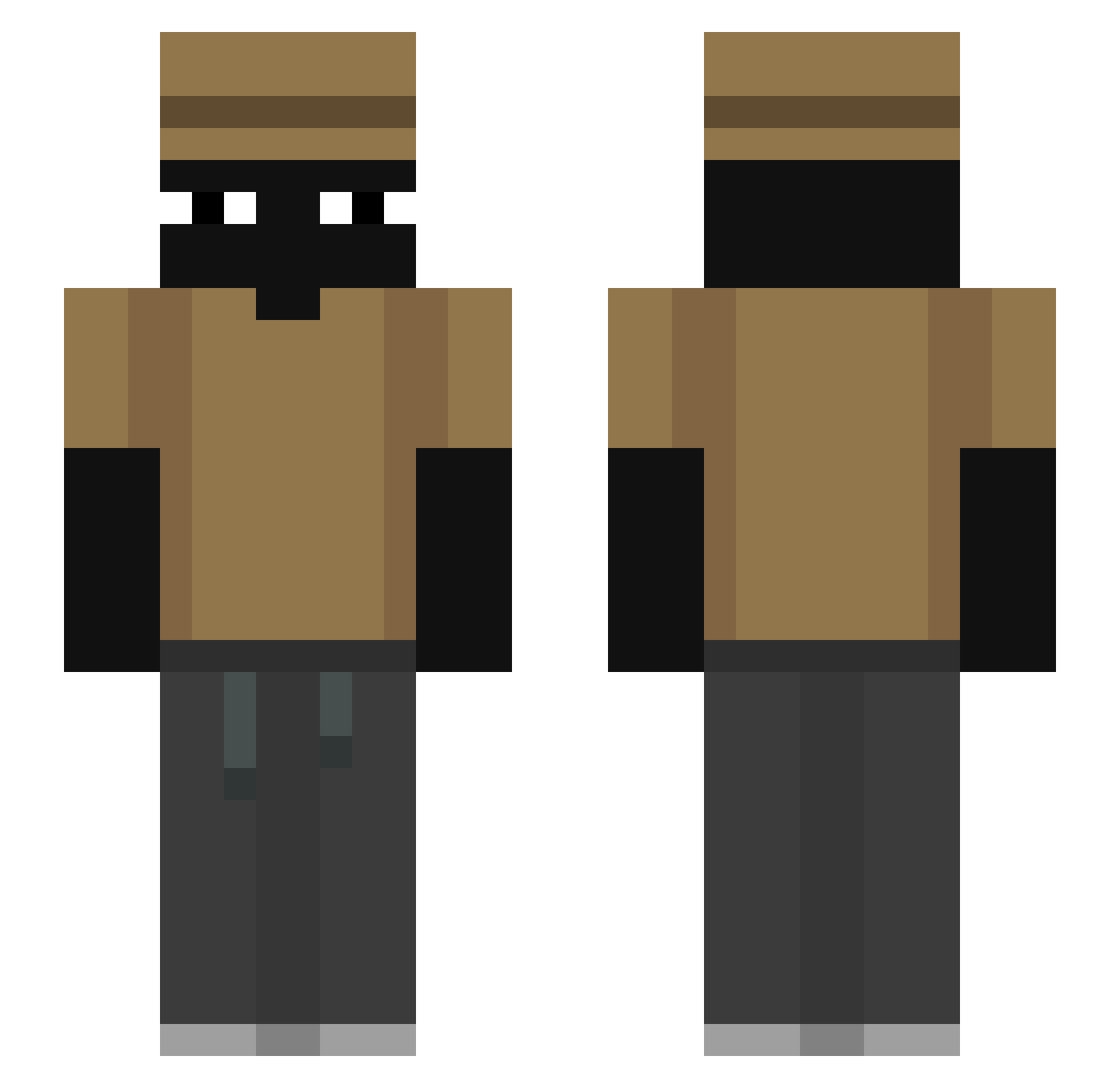 Lyqe Minecraft skin, front and back view