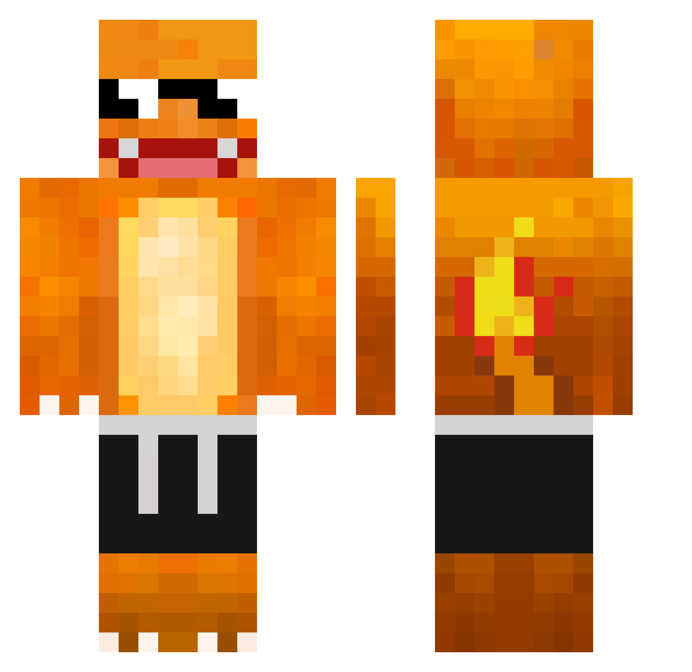 Starlord_on Minecraft skin, front and back view