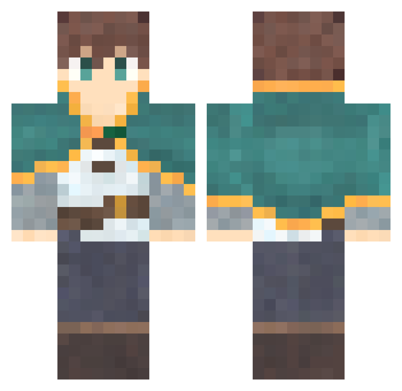 Zelder_ Minecraft skin, front and back view