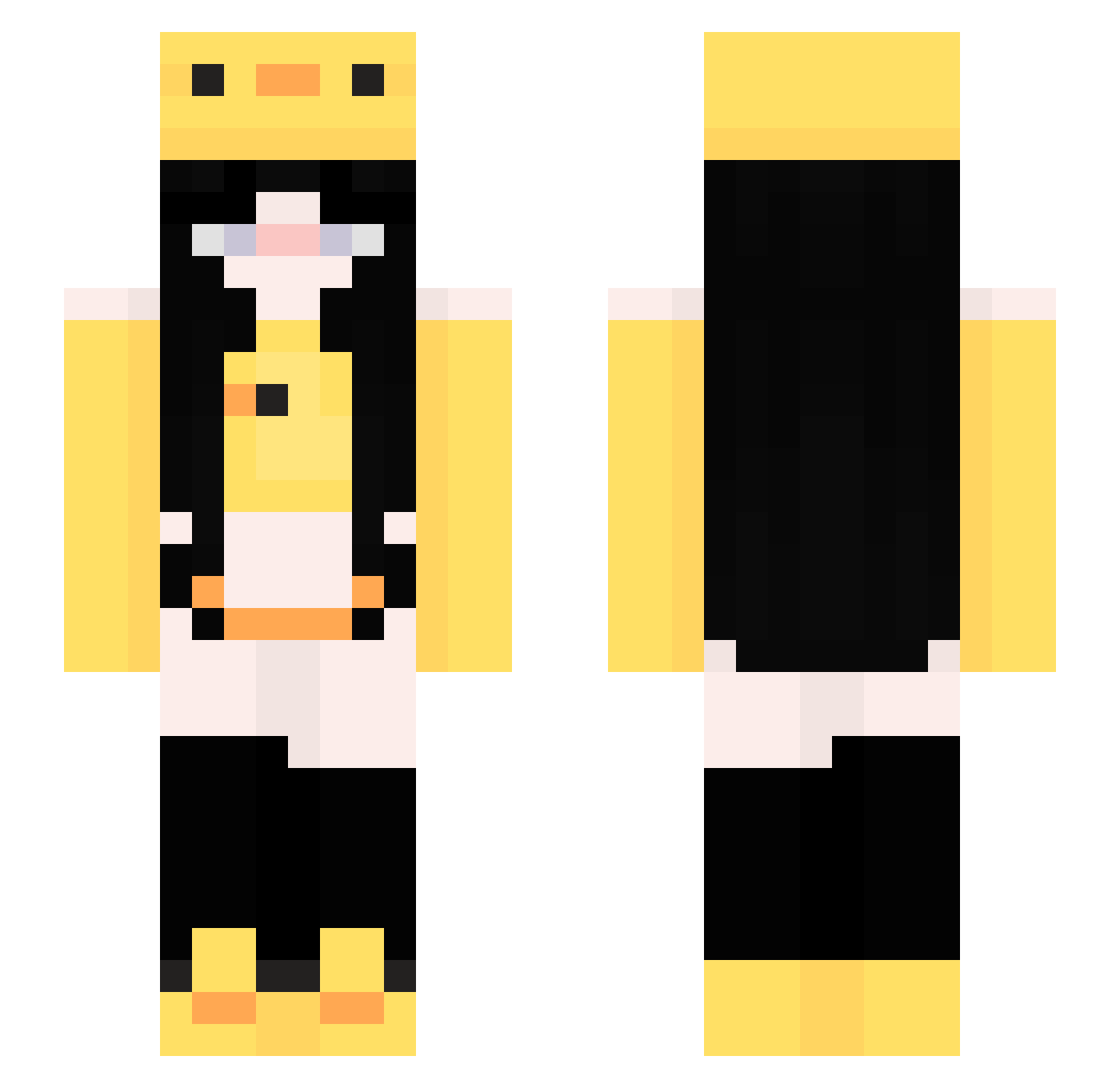 aioya Minecraft skin, front and back view