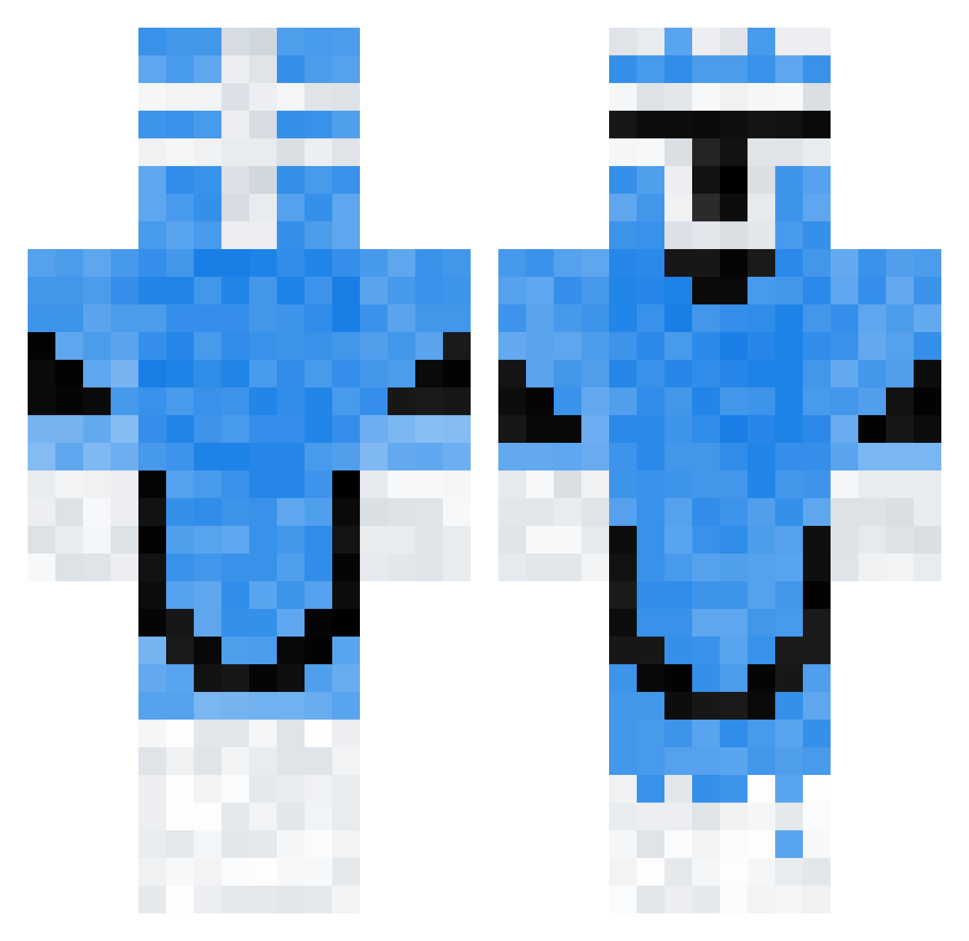 RedBalance Minecraft skin, front and back view