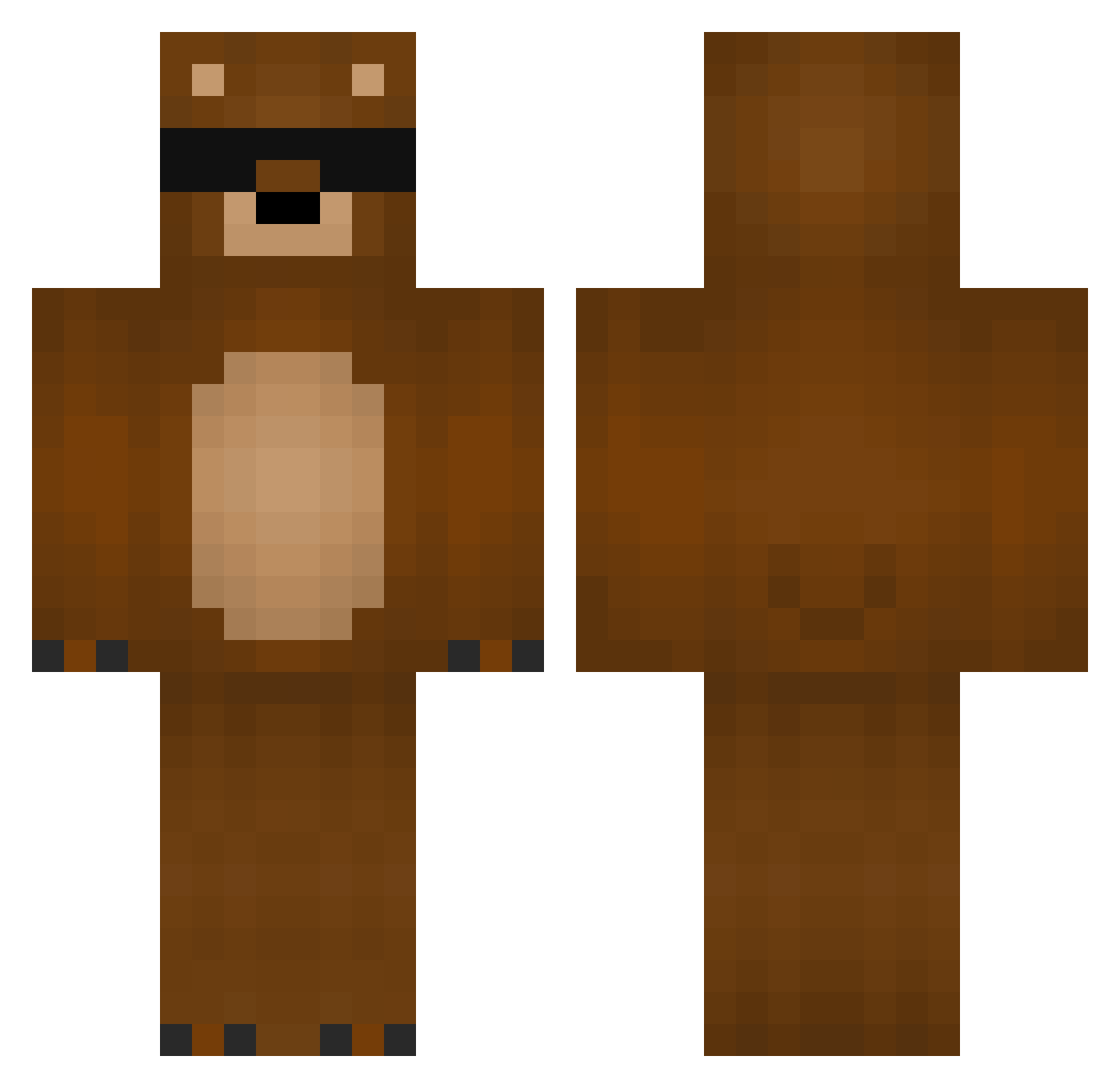 urizitef Minecraft skin, front and back view