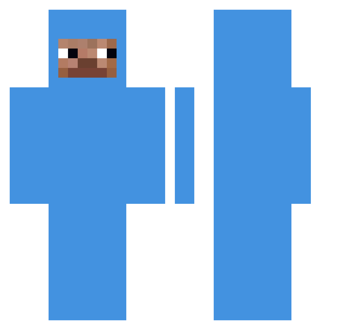 SomeRandomMemer Minecraft skin, front and back view