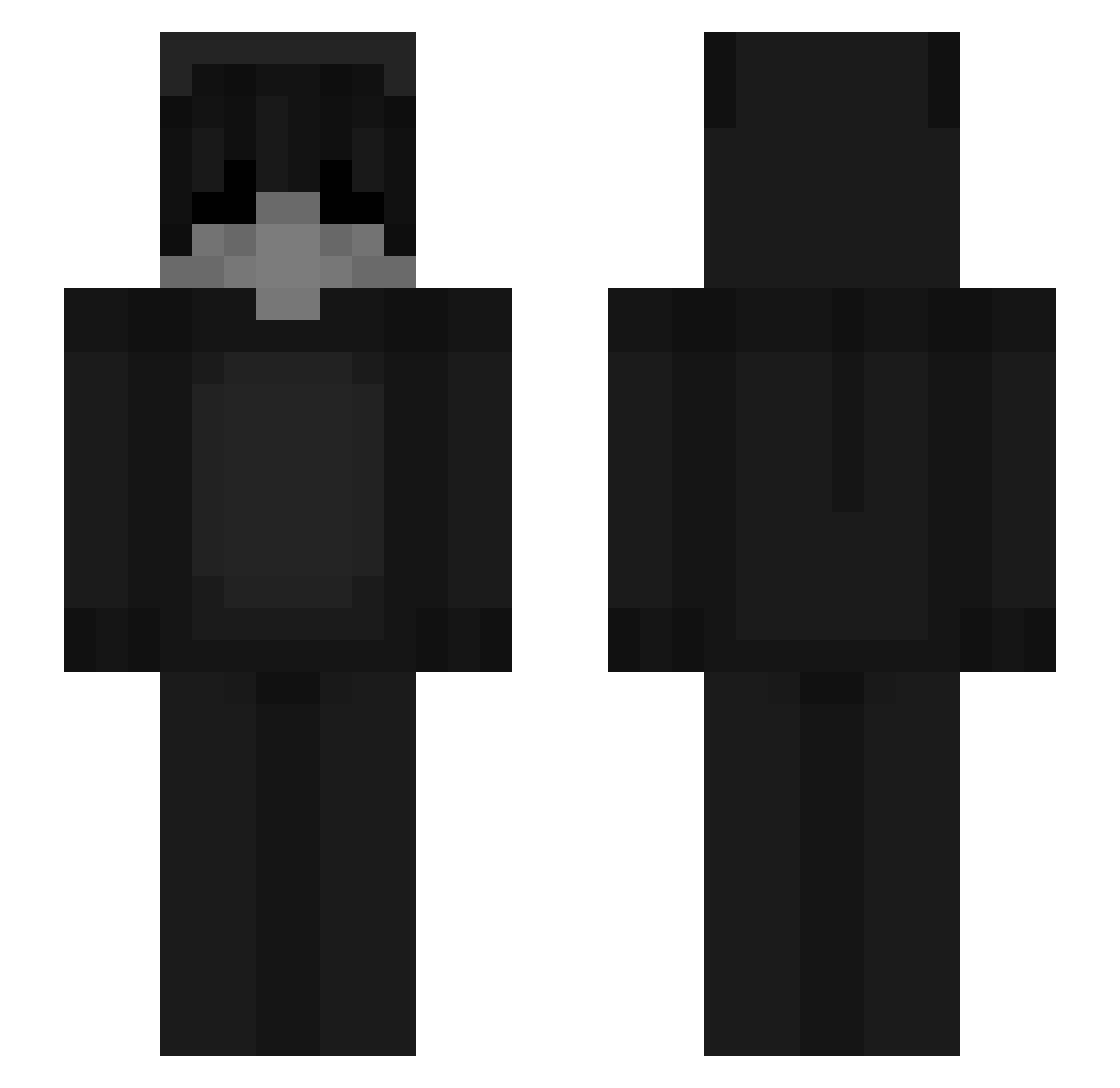 Surrounded Minecraft skin, front and back view