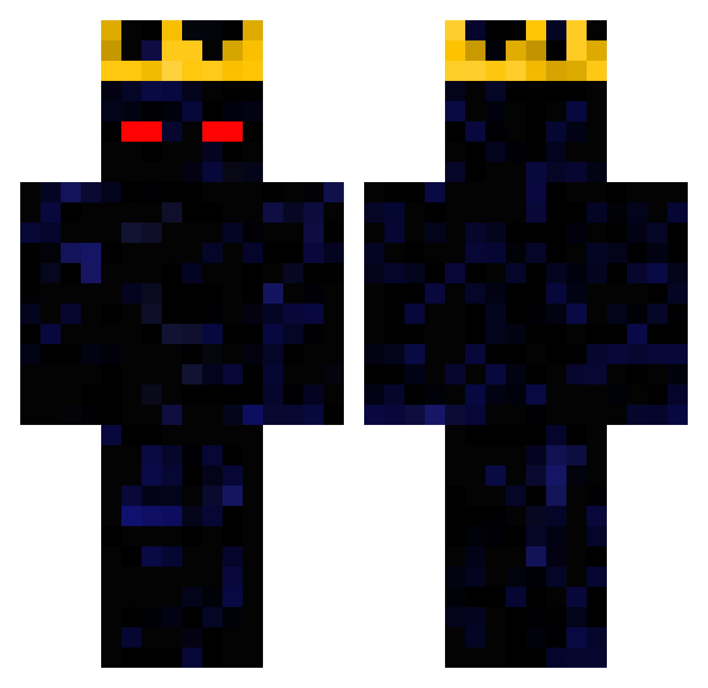 UnderNatural Minecraft skin, front and back view