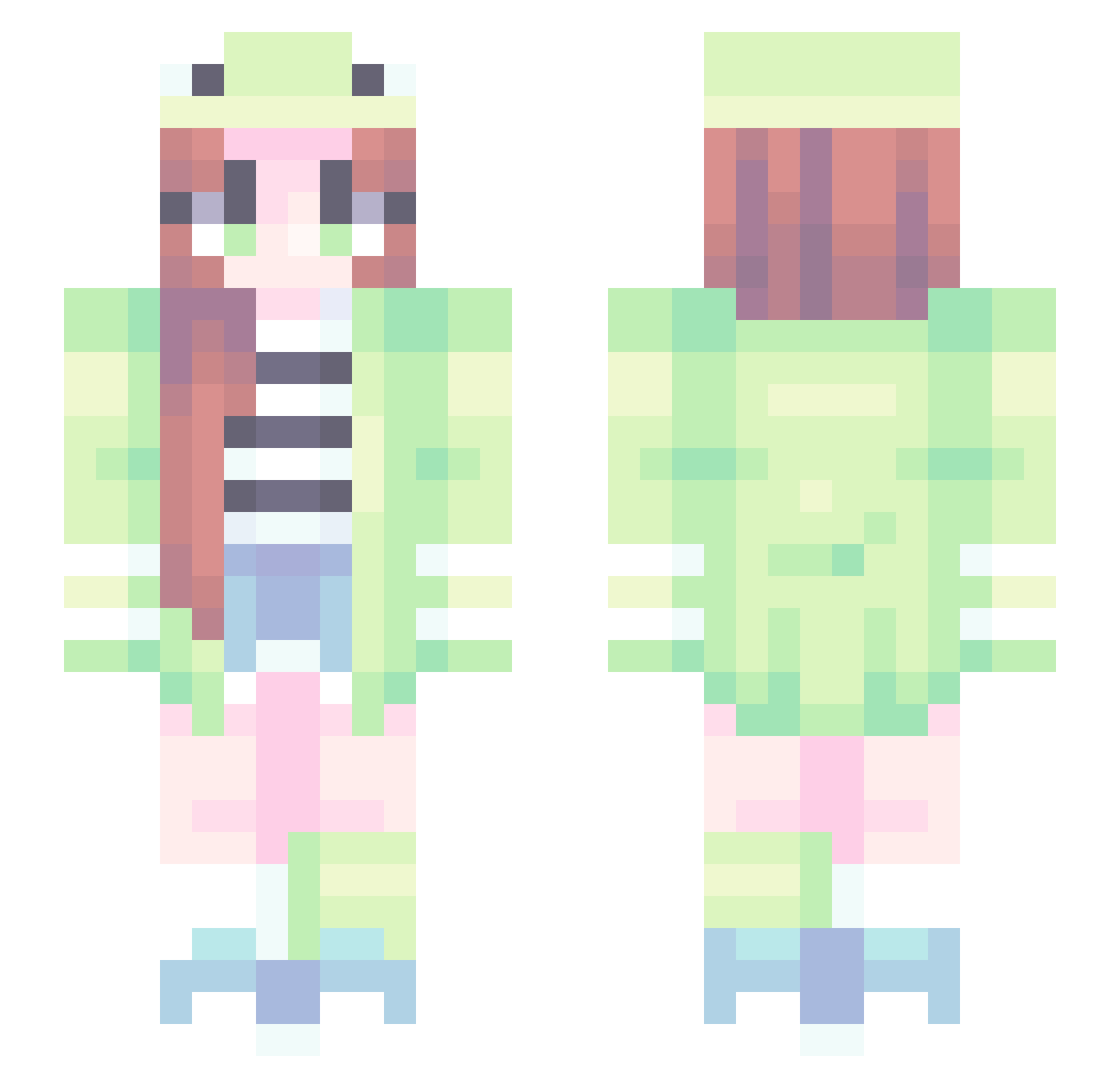sevwin Minecraft skin, front and back view