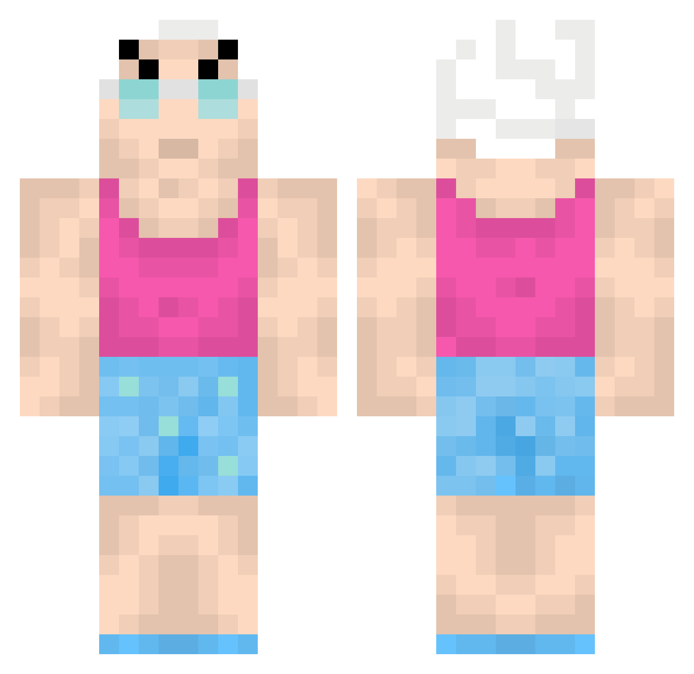 fbbad Minecraft skin, front and back view