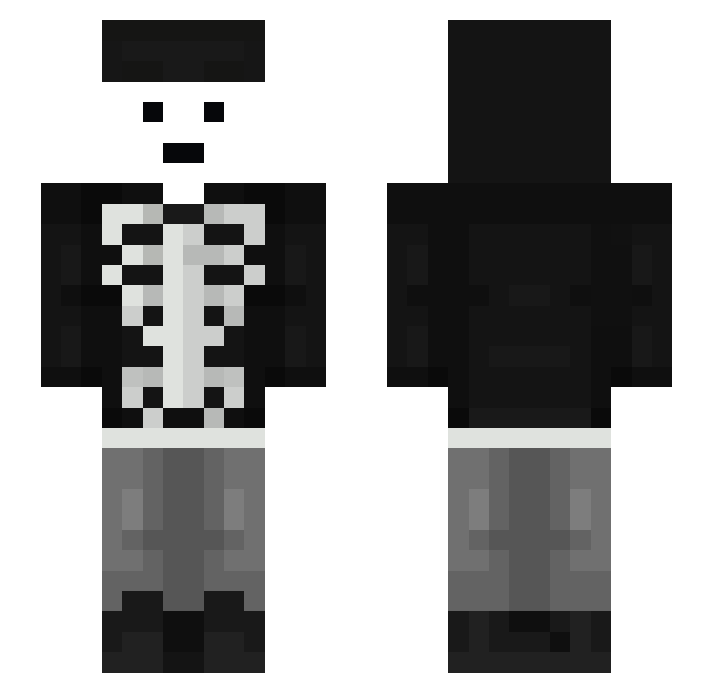 Jafarcus Minecraft skin, front and back view