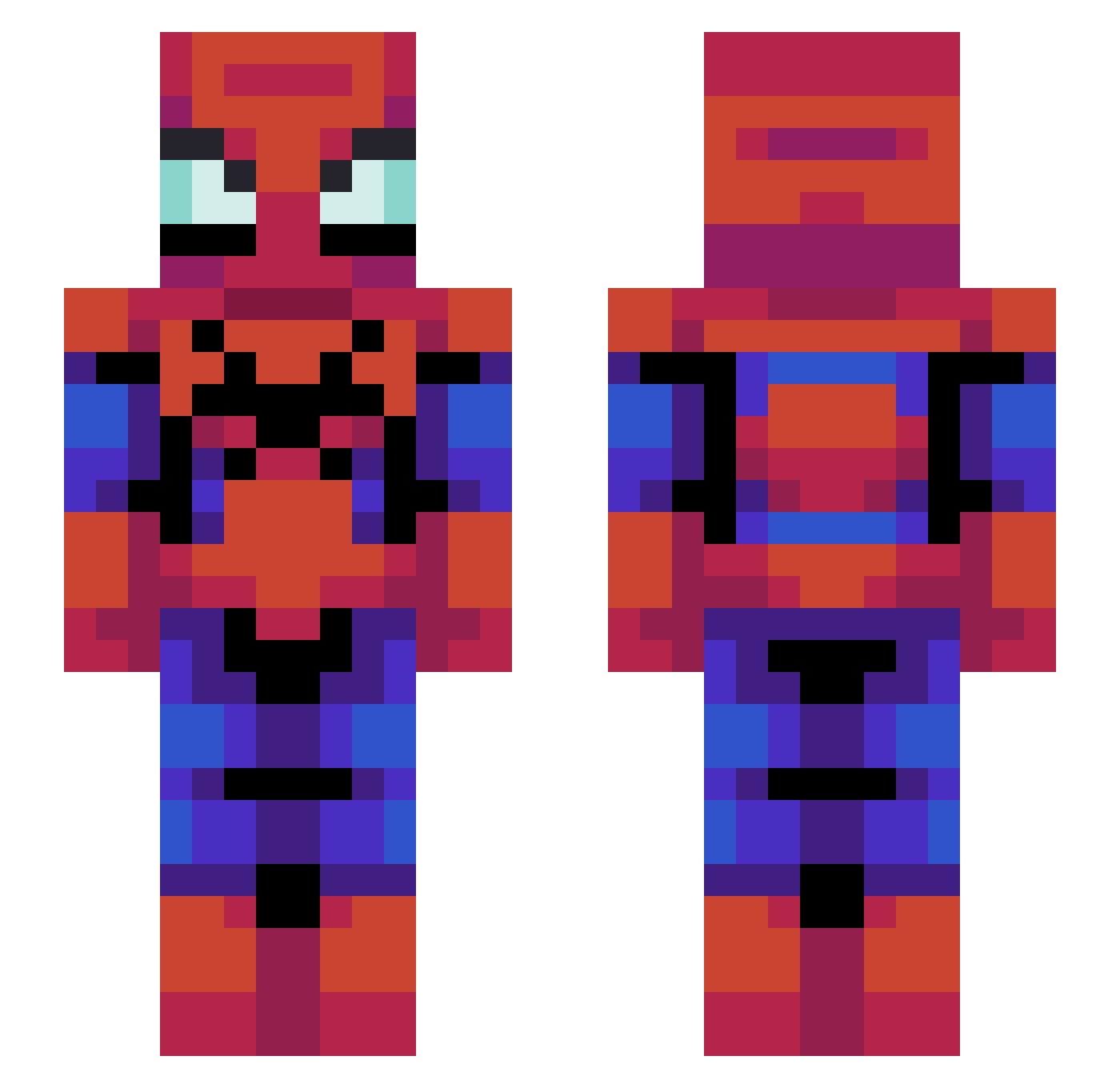 GrilledCheese874 Minecraft skin, front and back view