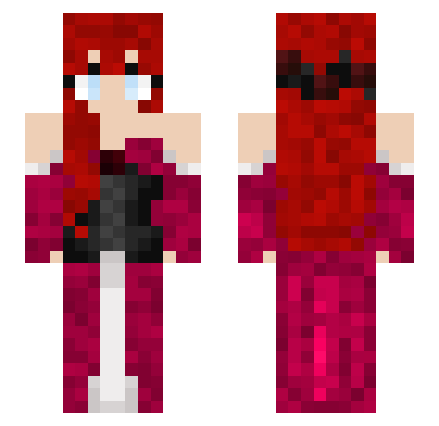 Calinmatt Minecraft skin, front and back view