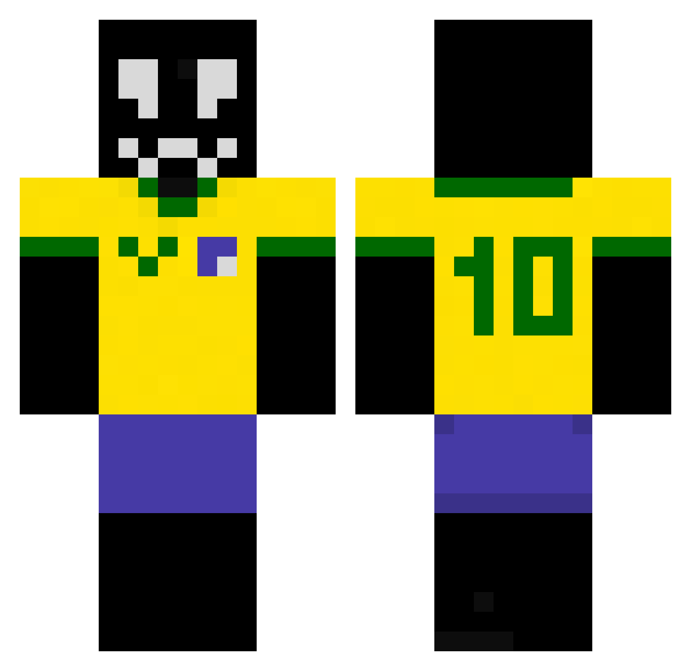 nayzenfox Minecraft skin, front and back view