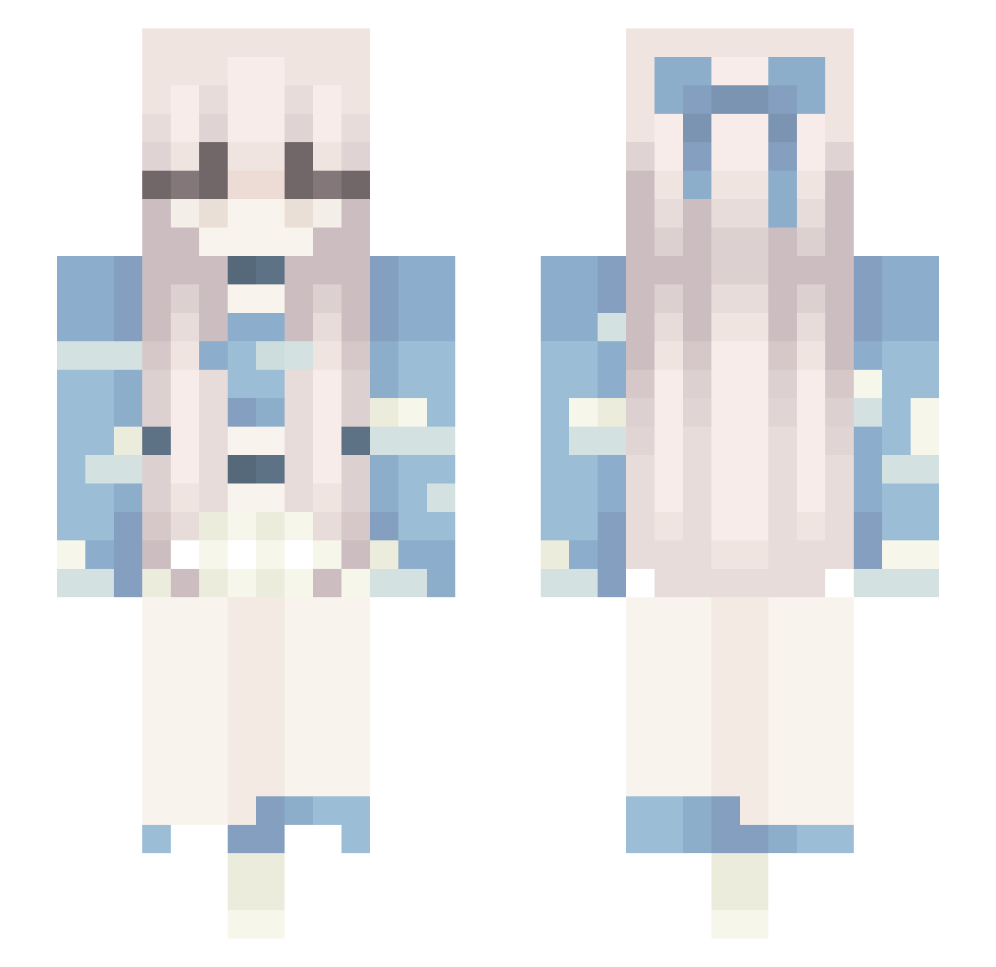 xLE_NAx Minecraft skin, front and back view