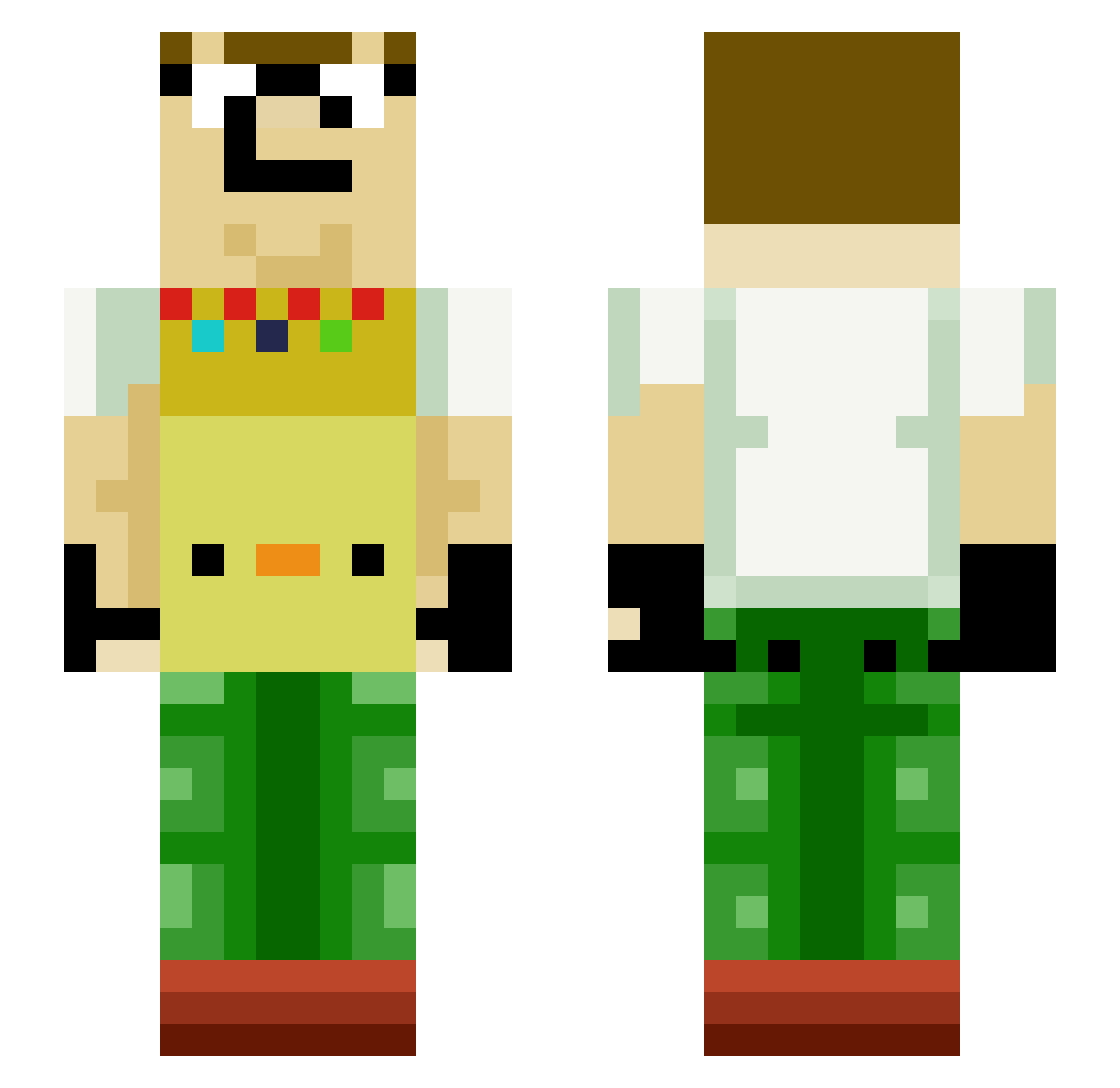 BeachMonsterz15 Minecraft skin, front and back view
